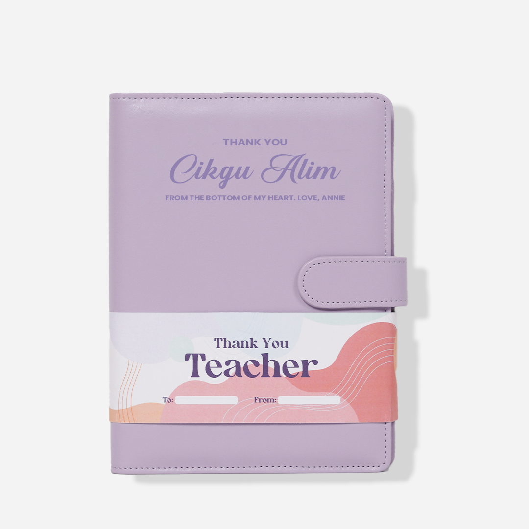 Teacher Appreciation - Personalised Notebook with Refillable Pages (Lavender)