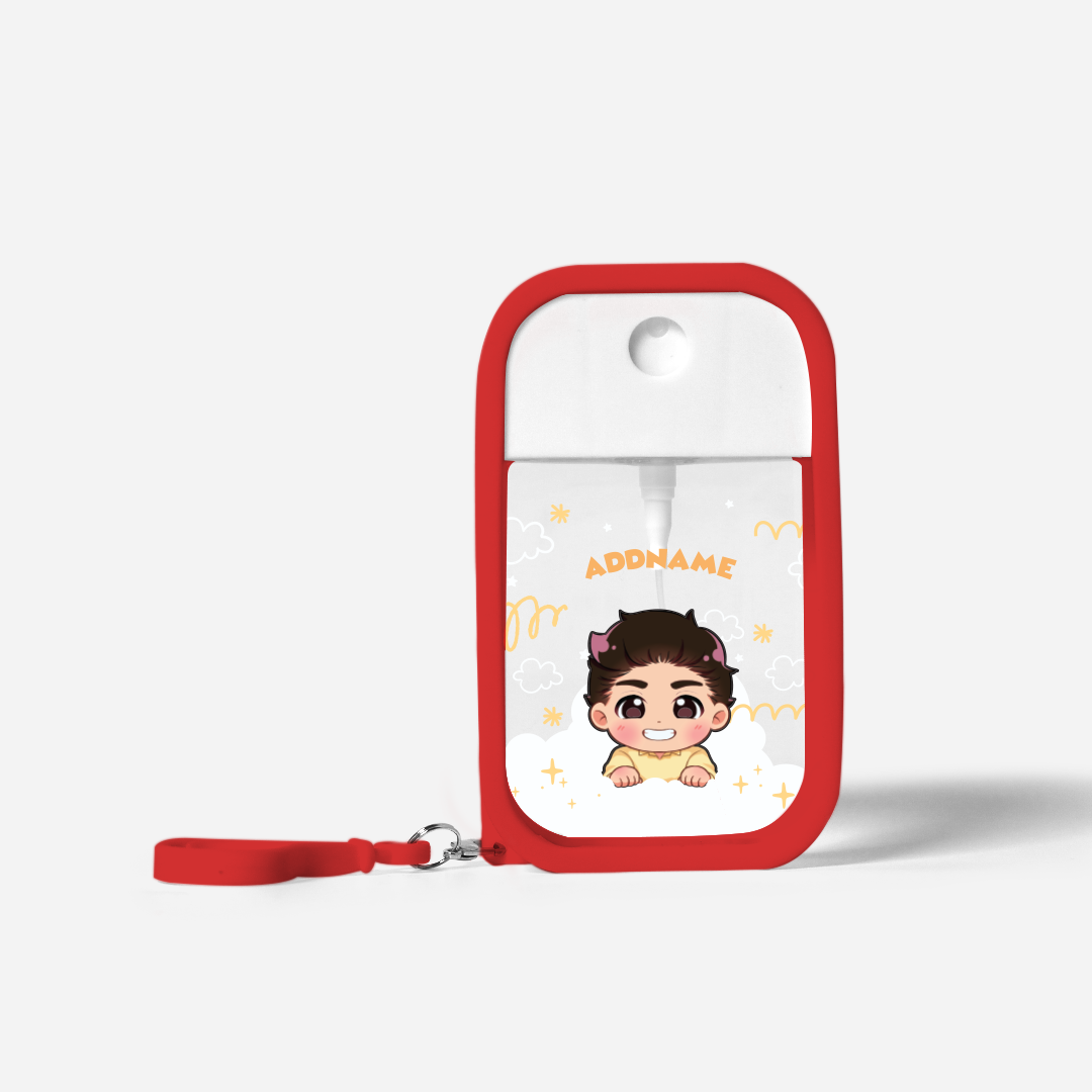 Chibi Me Series Refillable Hand Sanitizer with Personalisation - Malay Male Red