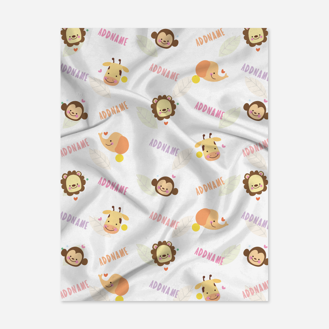 Safari Animal Girl Baby Blanket