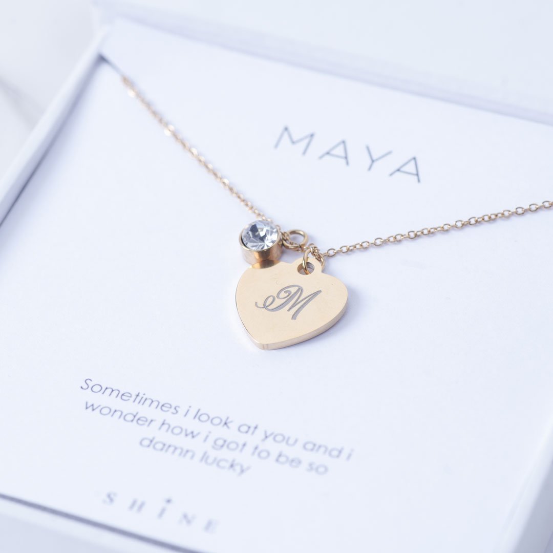 Birthstone Series Personalised Initial Necklace