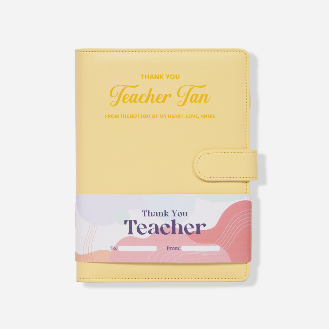 Teacher Appreciation - Personalised Notebook with Refillable Pages (Lemon)
