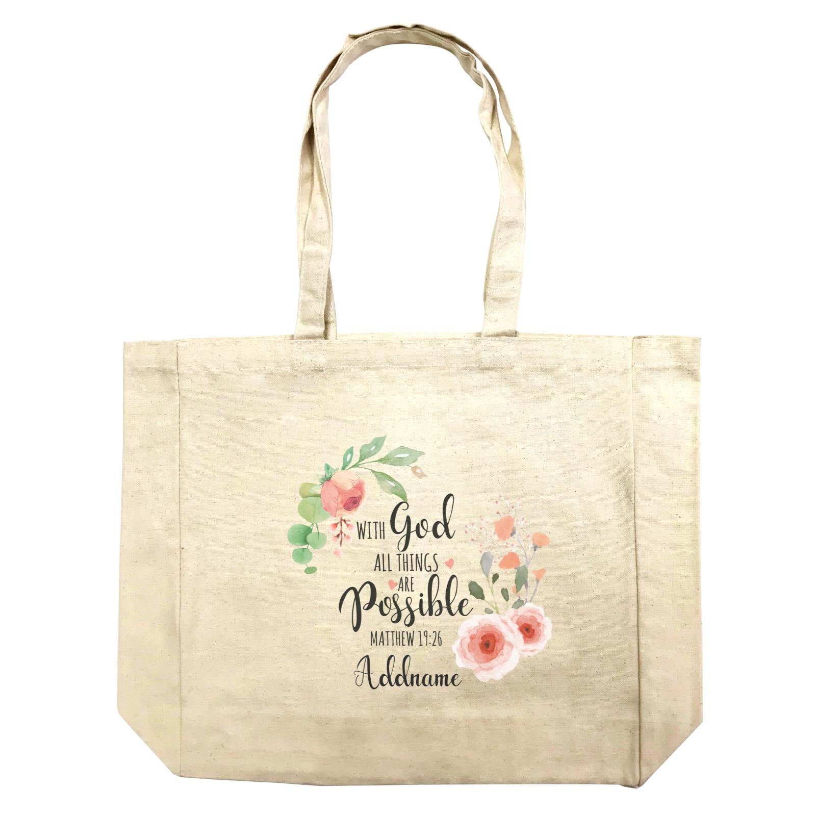 Gods Gift With God All Things Are Possible Matthew 19.26 Addname Shopping Bag