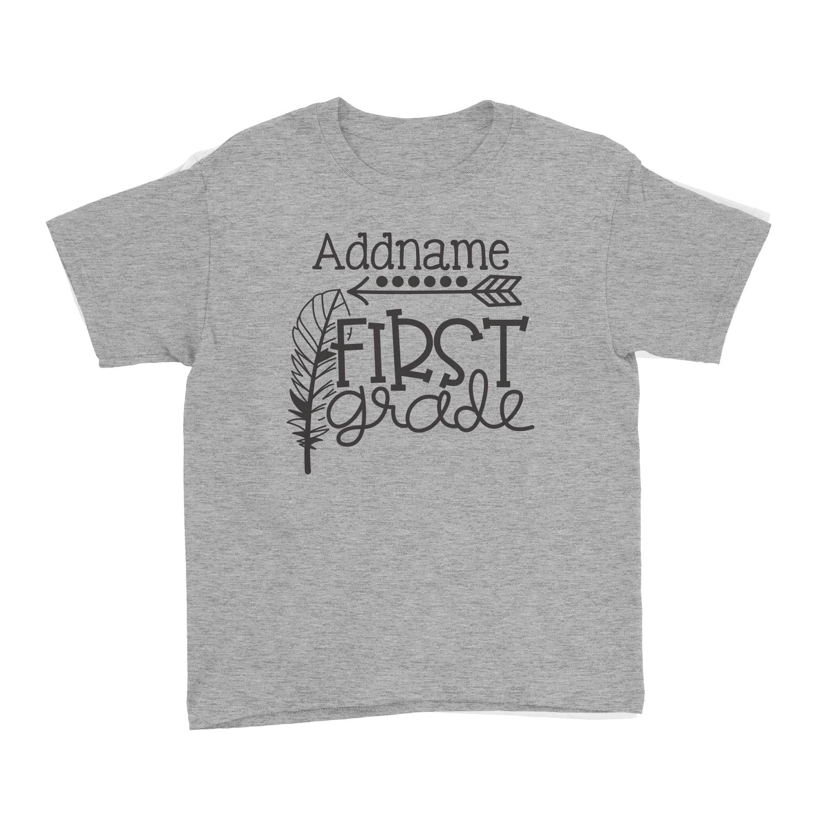 Graduation Series First Grade with Feather Kid's T-Shirt