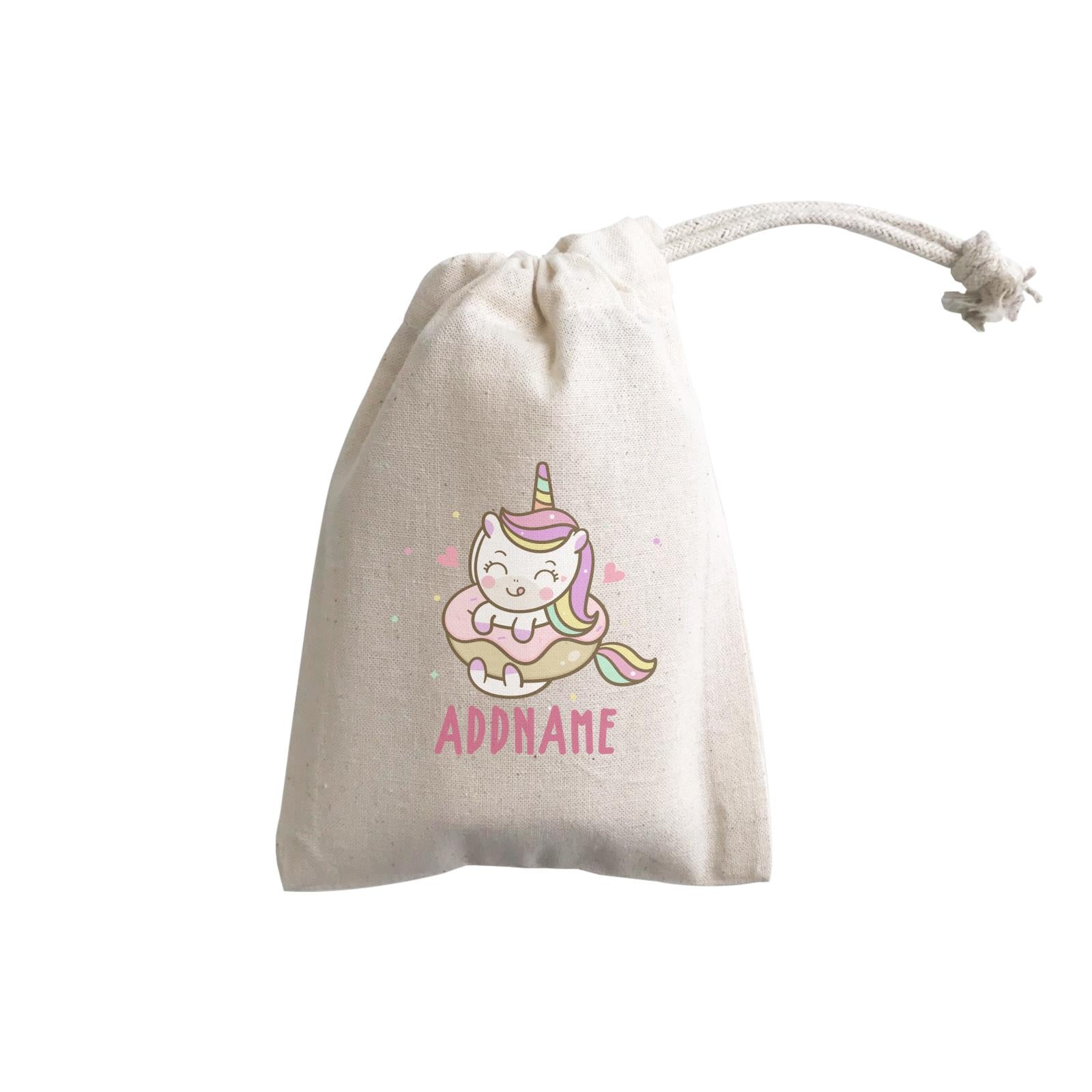 Unicorn And Princess Series Unicorn Eating Donut Addname GP Gift Pouch