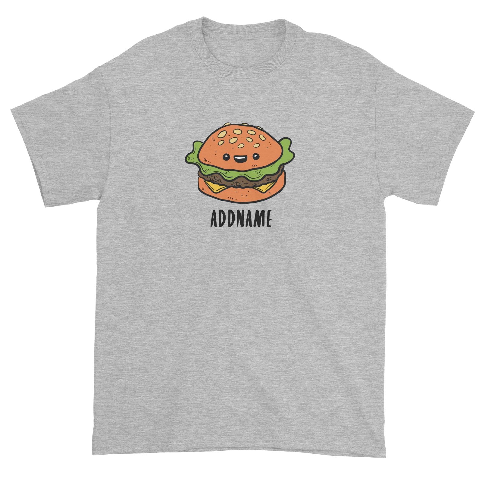 Fast Food Burger Addname Unisex T-Shirt  Matching Family Comic Cartoon Personalizable Designs