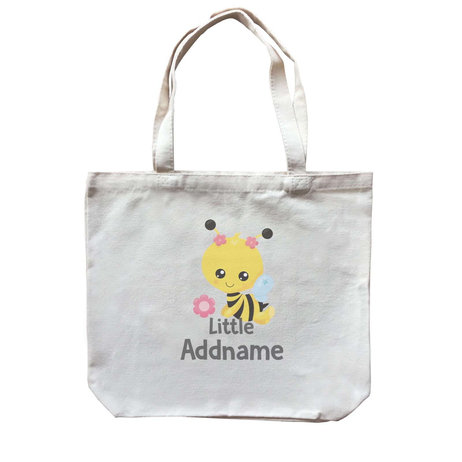 Spring Animals Bee Girl Little Addname Canvas Bag