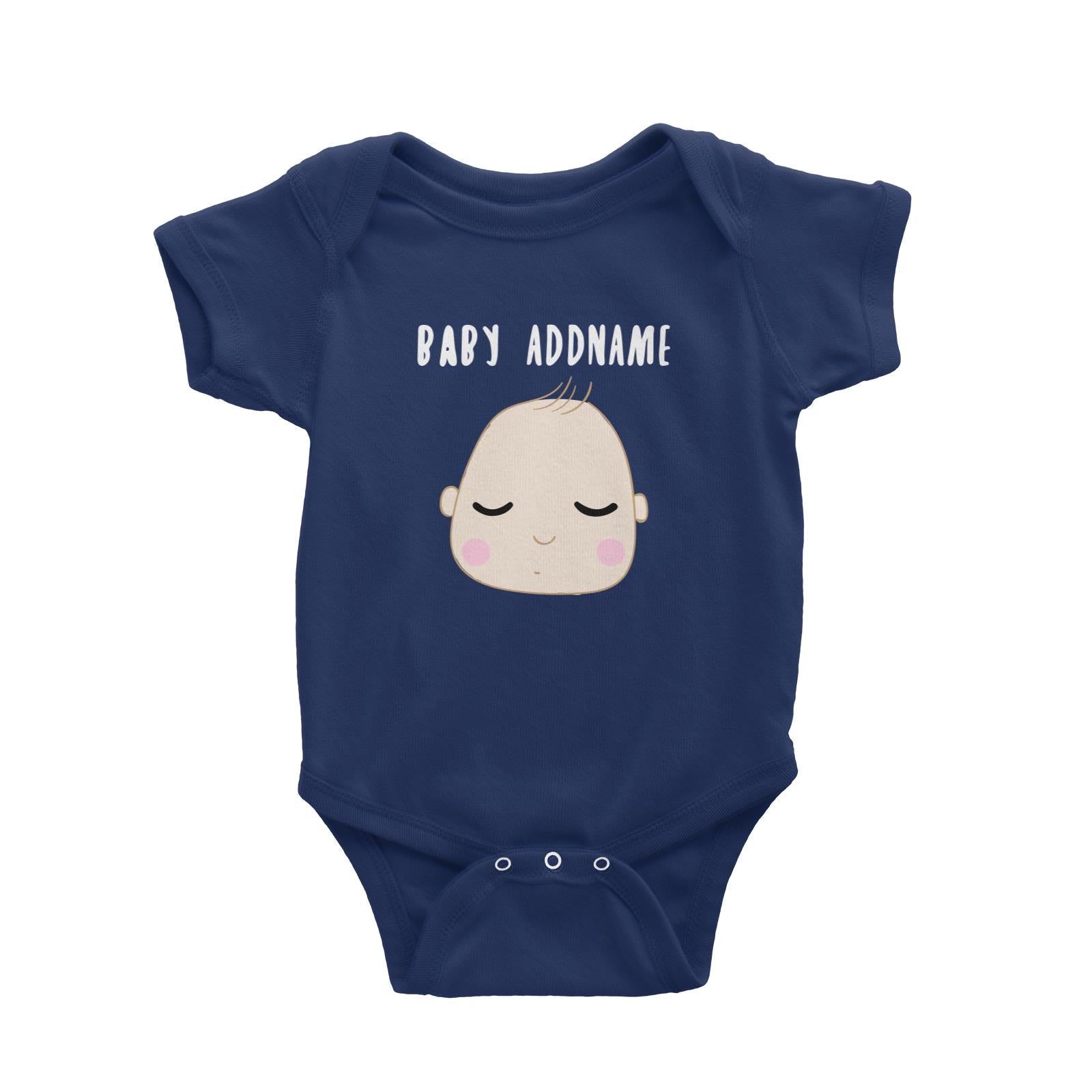 Cute Sleeping Baby Face Addname Baby Romper Personalizable Designs Basic Newborn