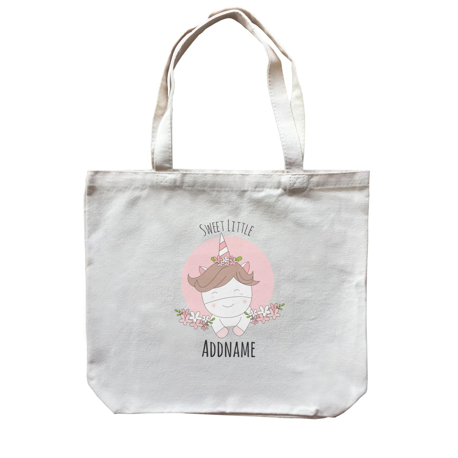 Sweet Animals Sketches Unicorn Sweet Little Addname Canvas Bag