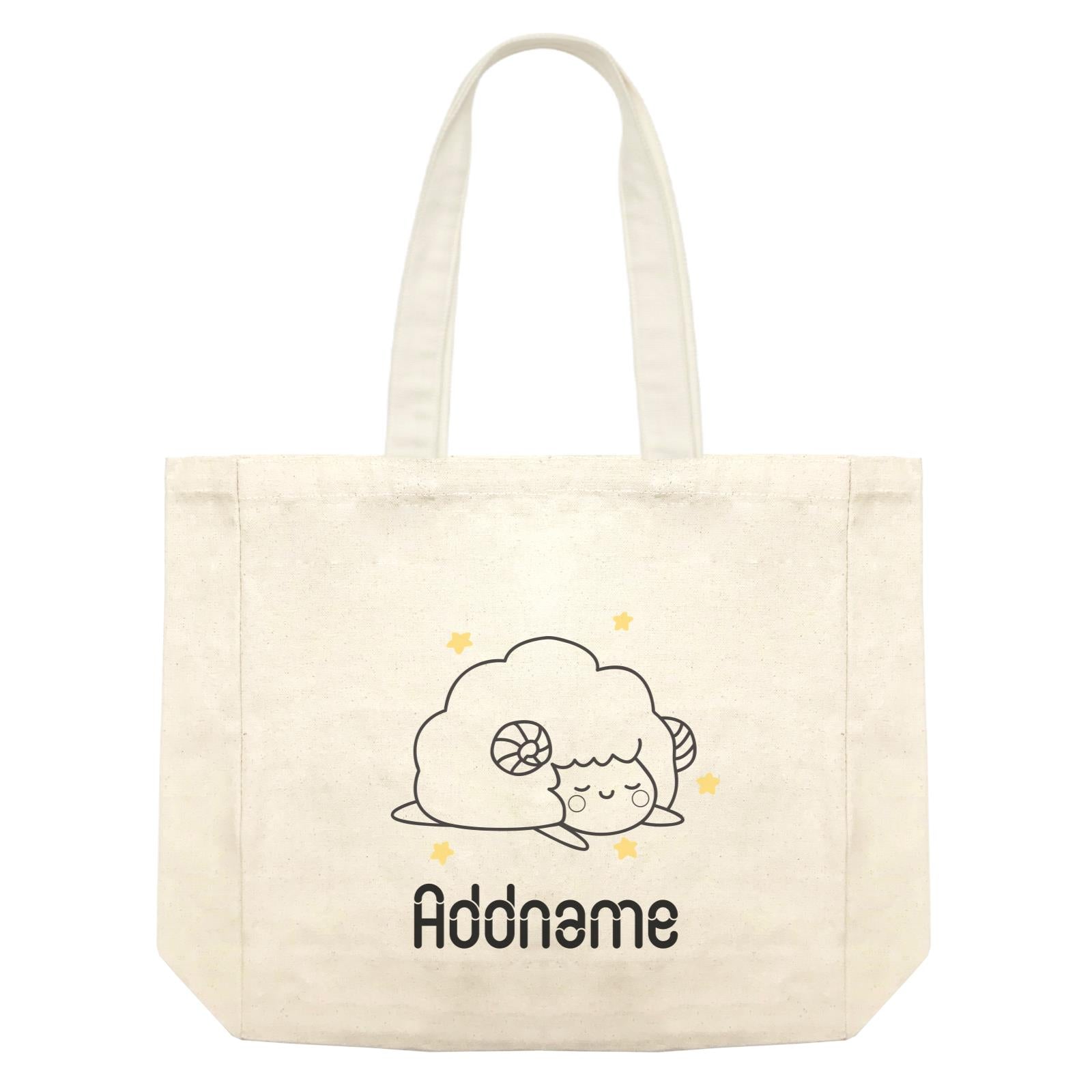 Coloring Outline Cute Hand Drawn Animals Farm Sheep Addname Shopping Bag
