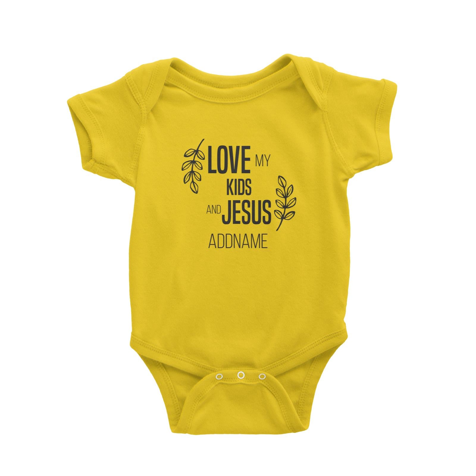 Christian Series Love My Kids And Jesus Addname Baby Romper