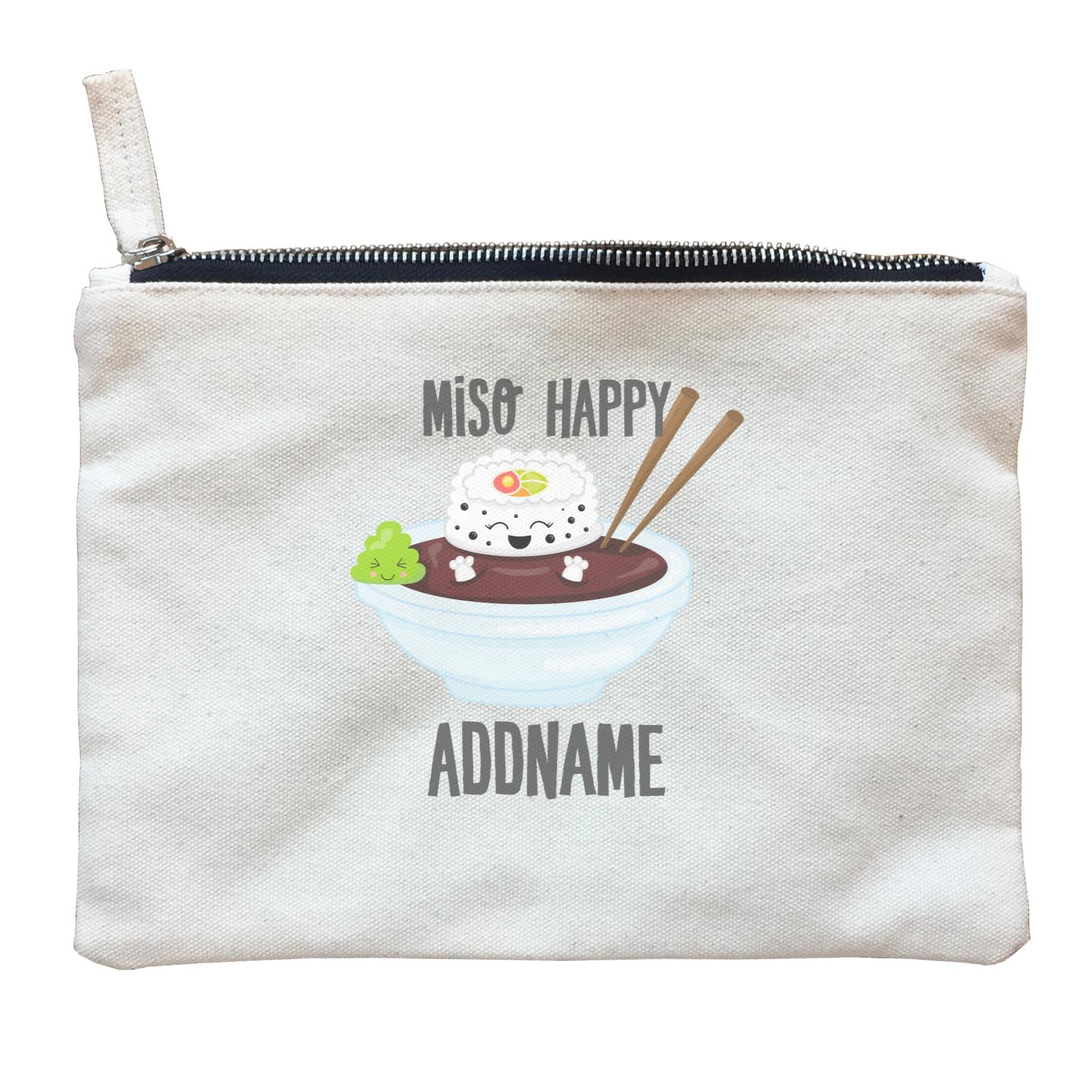 Miso Happy Sushi in Soy Sauce Addname Zipper Pouch