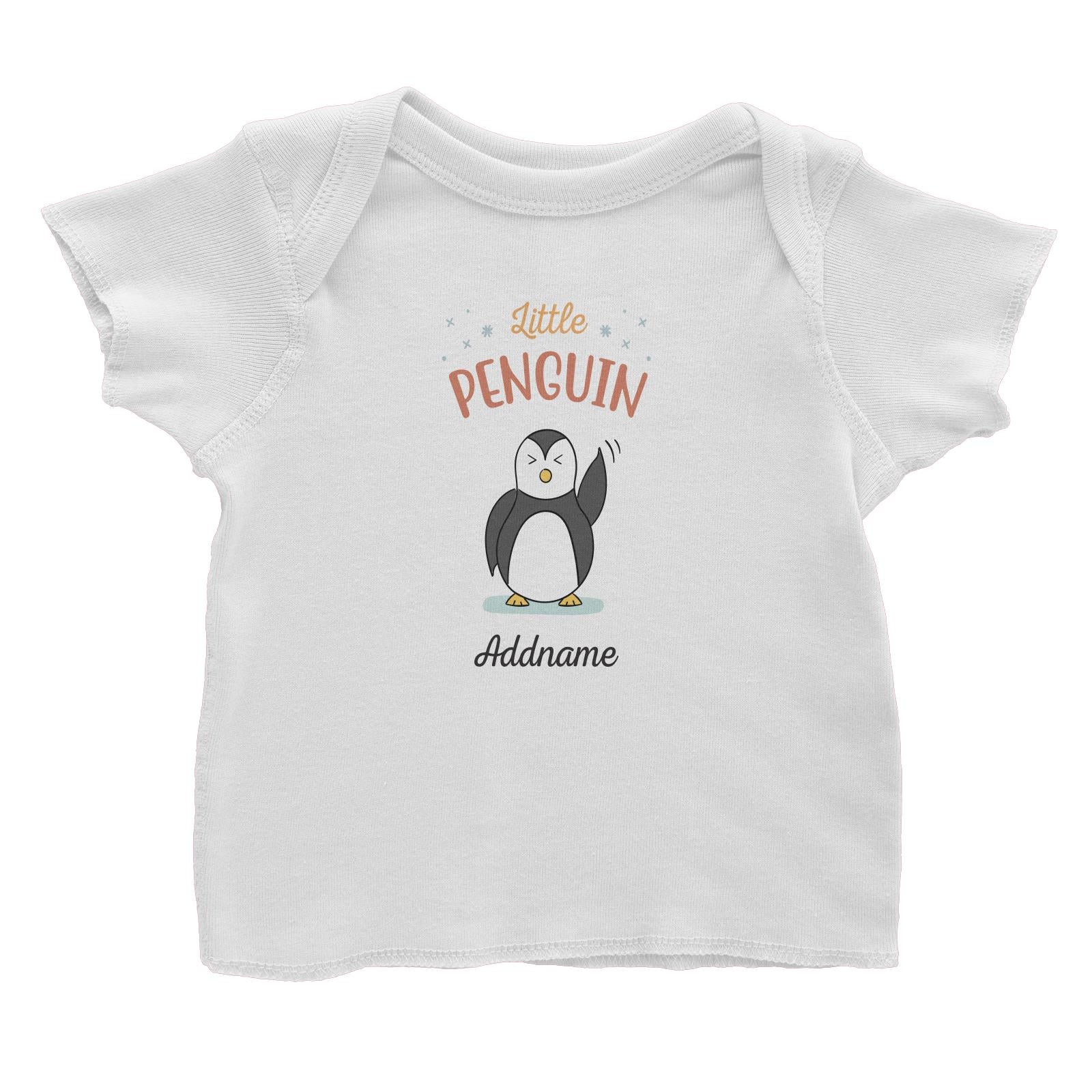 Penguin Family Little Penguin Happy Waving Hand Addname Baby T-Shirt