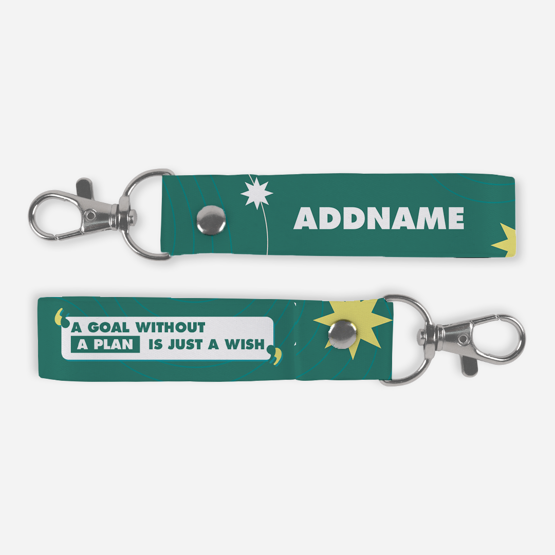 Be Confident Series Keychain Lanyard - A Goal Without a Plan Is Just A Wish - Green
