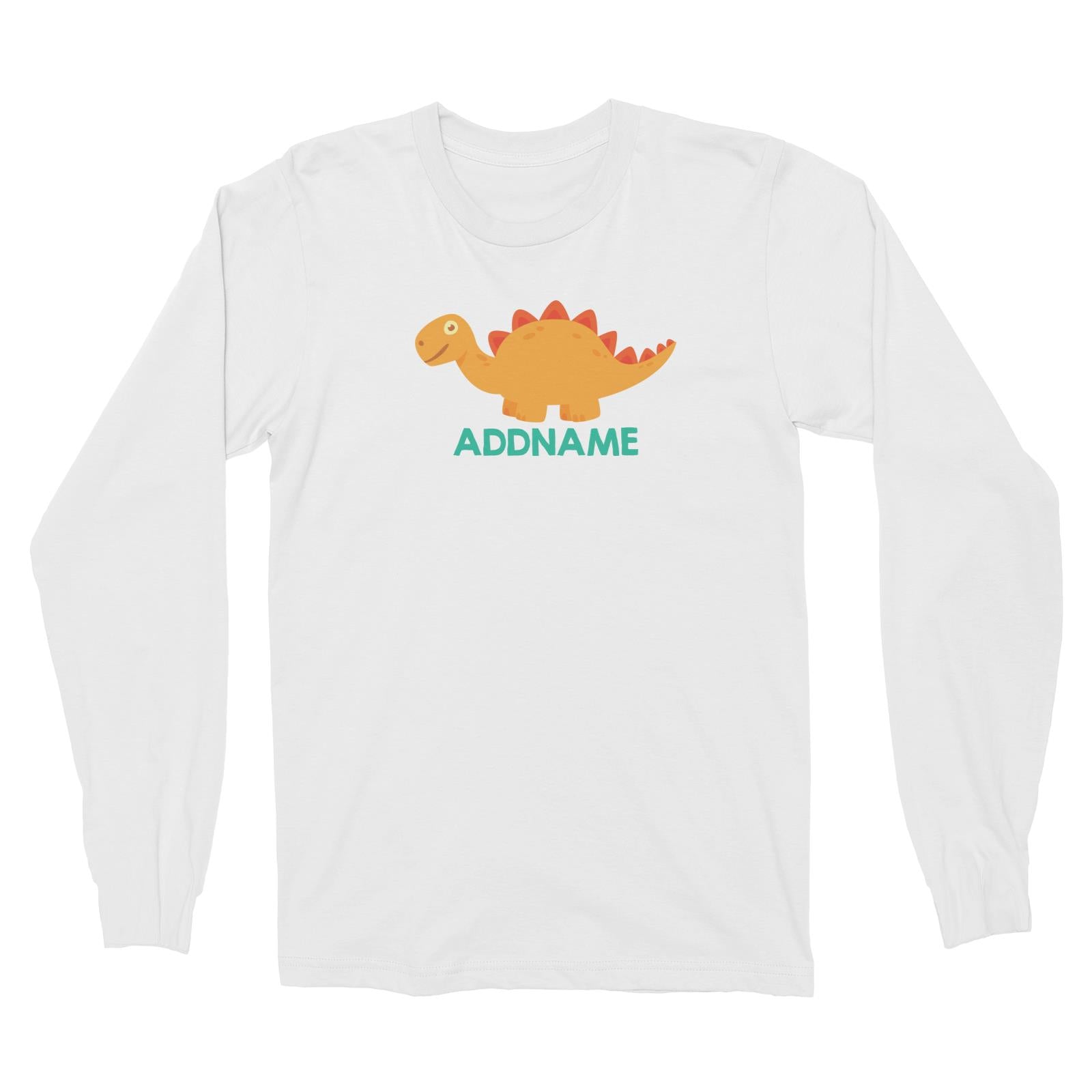 Cute Stegosaurus Dinosaur Personalizable Design Long Sleeve Unisex T-Shirt