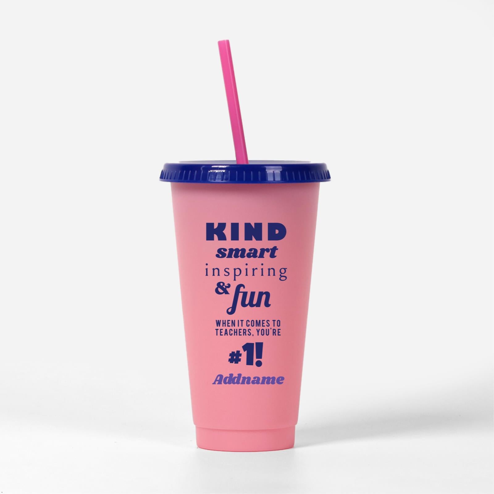 Kind Smart Inspiring And Fun Quote - Pink Kori Cup