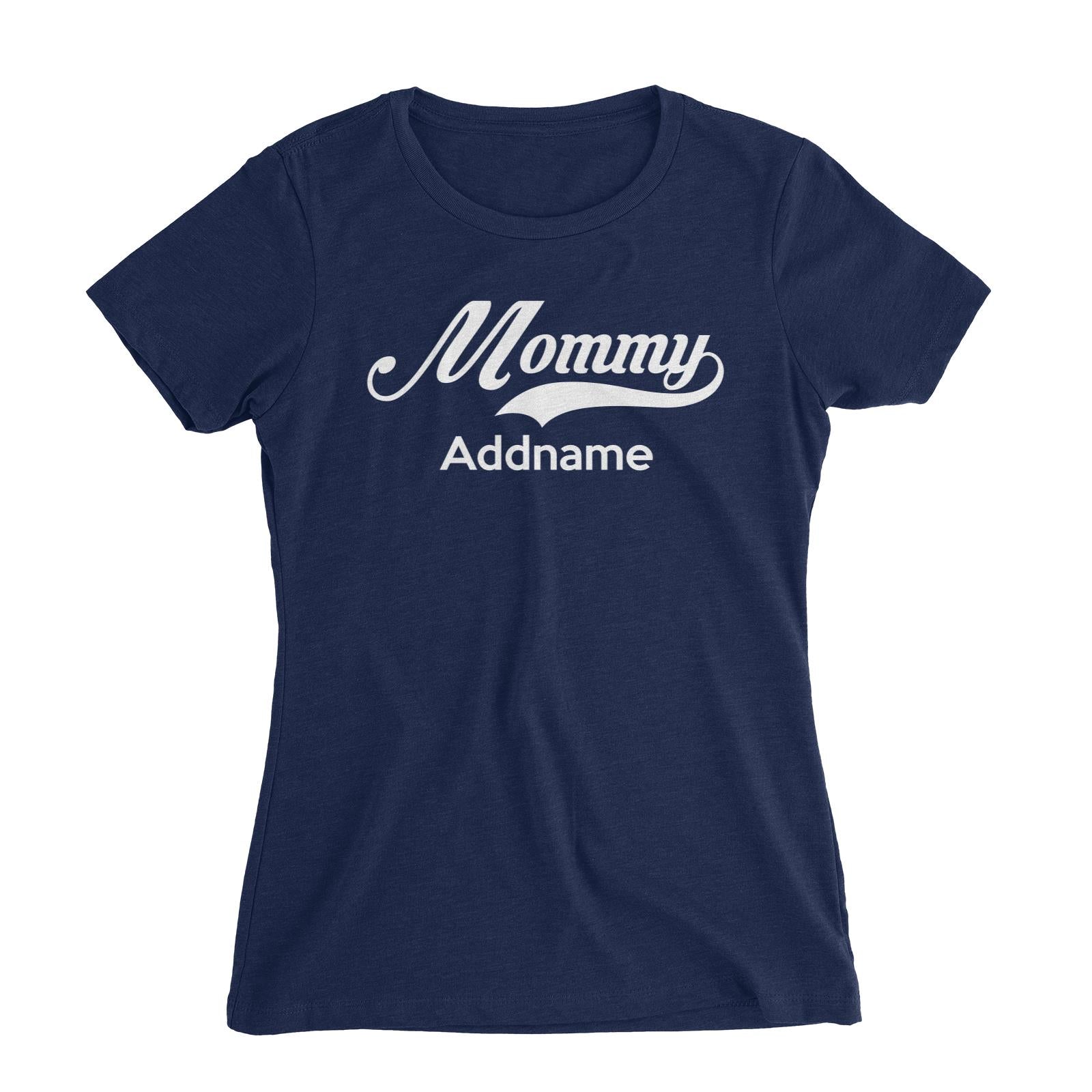 Retro Mommy Addname Women's Slim Fit T-Shirt  Matching Family Personalizable Designs