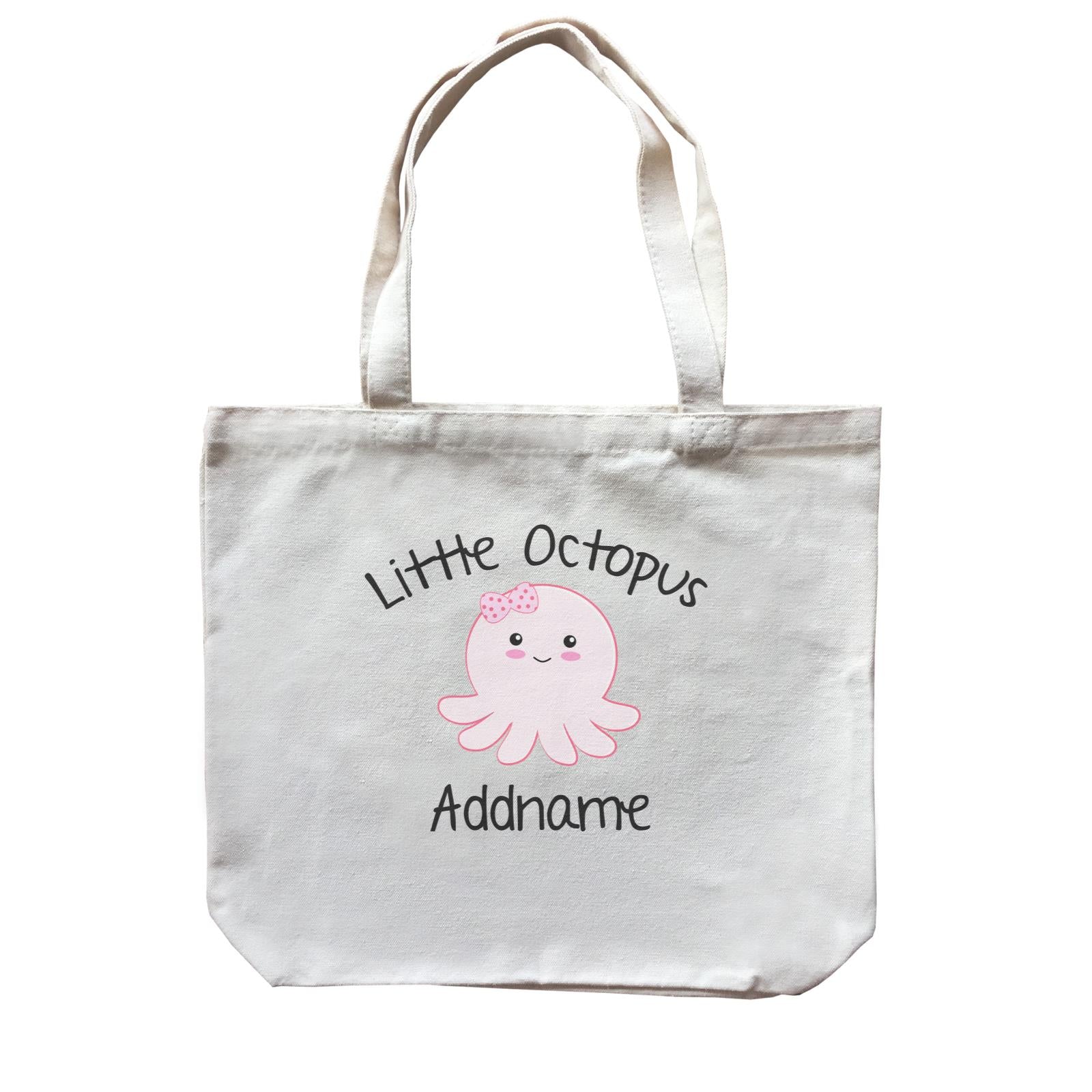 Cute Animals And Friends Series Little Octopus Girl Addname Canvas Bag