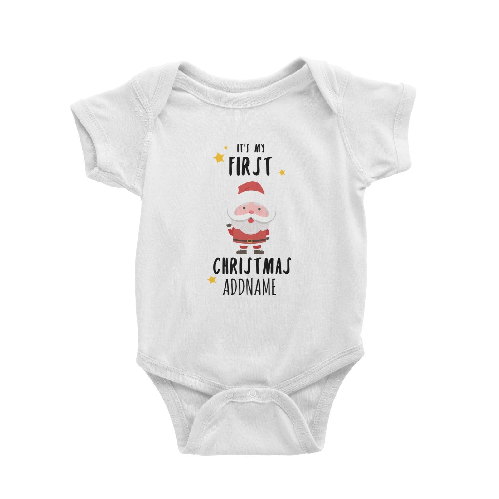 Cute Santa First Christmas Addname Baby Romper  Personalizable Designs