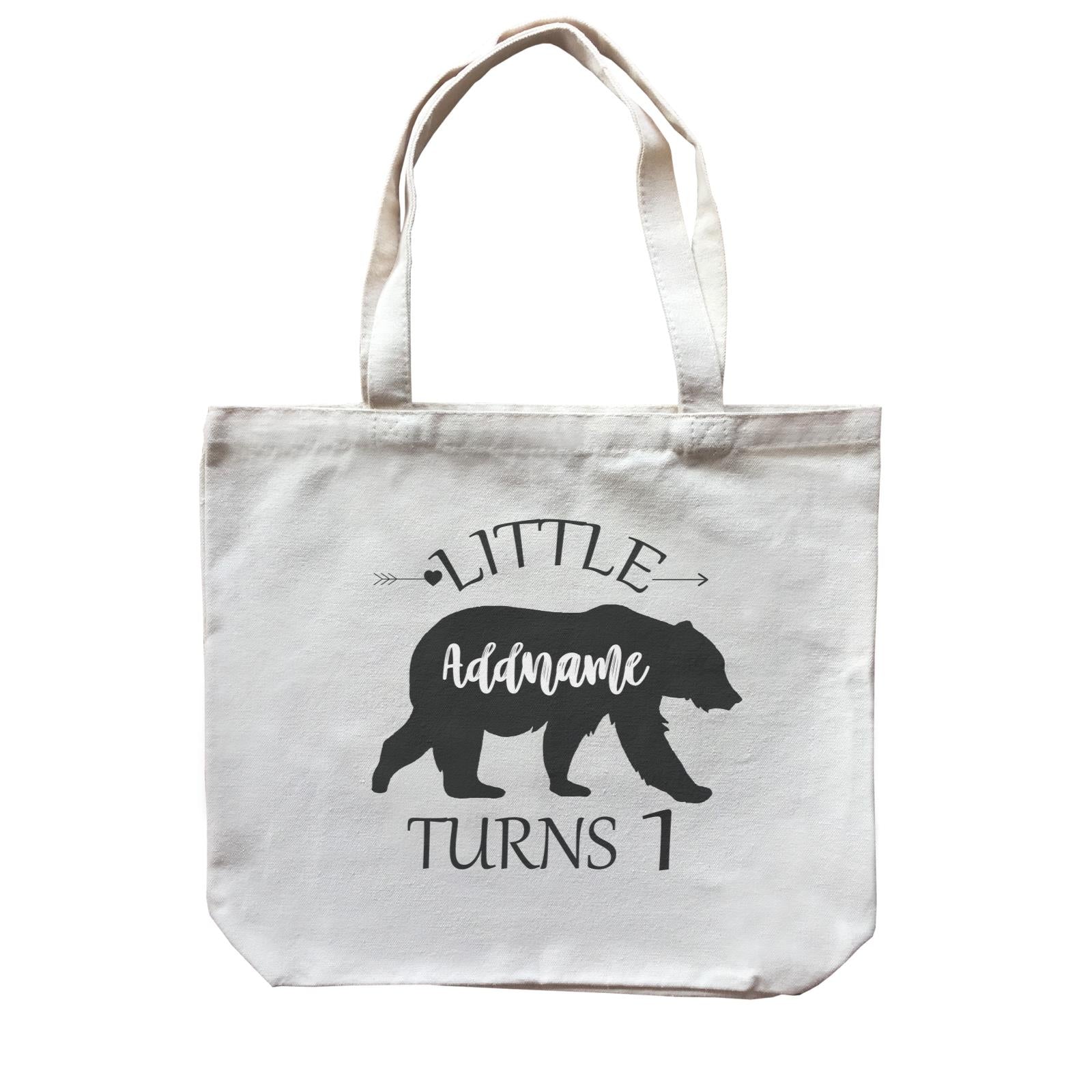 Little Bear Silhouette Birthday Theme Personalizable with Name and Number Canvas Bag