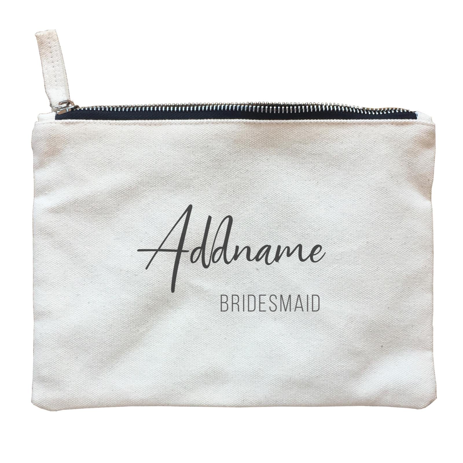 Bridesmaid Calligraphy Addname Modern Bridesmaid Accessories Zipper Pouch