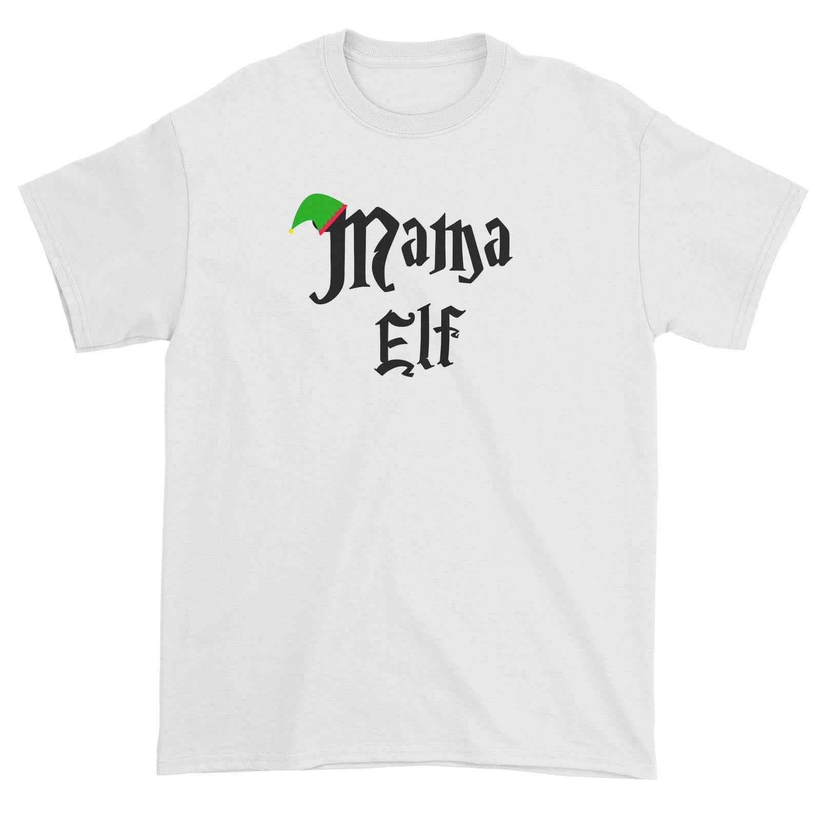 Mama Elf With Hat Unisex T-Shirt Christmas Matching Family