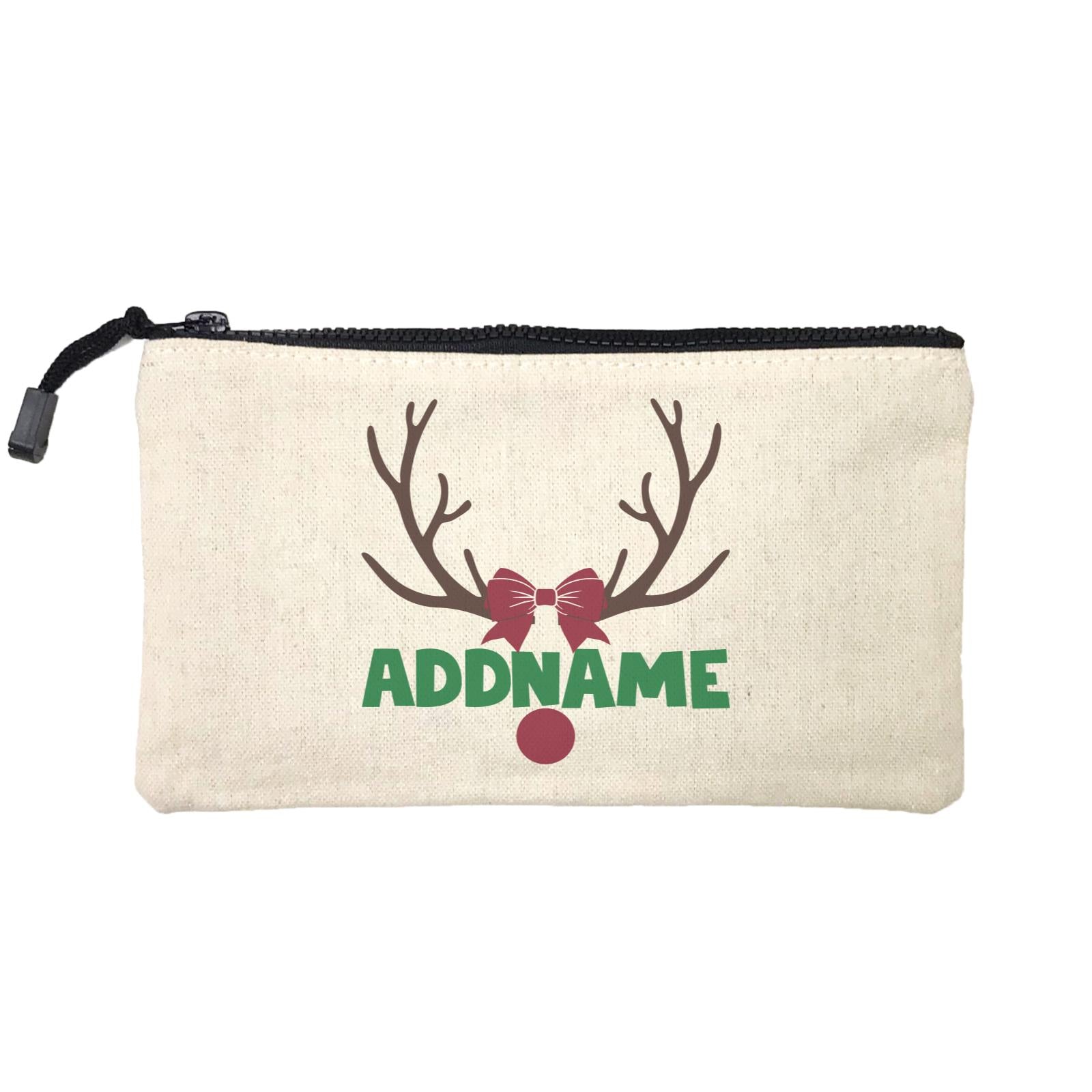 Xmas Rudolf Antler and Nose with Ribbon Mini Accessories Stationery Pouch