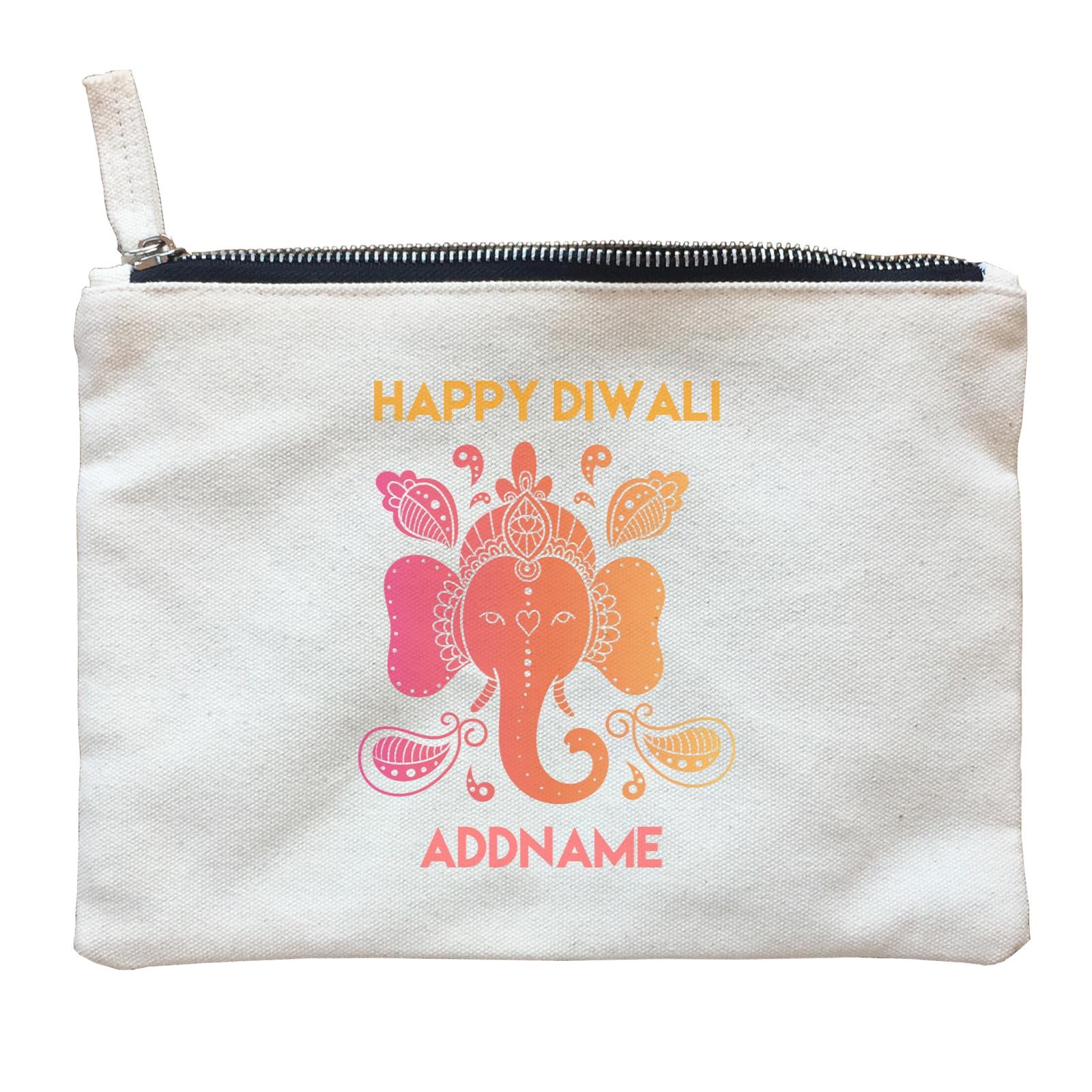 Deepavali Happy Diwali Ganesha Personalisable Zipper Pouch