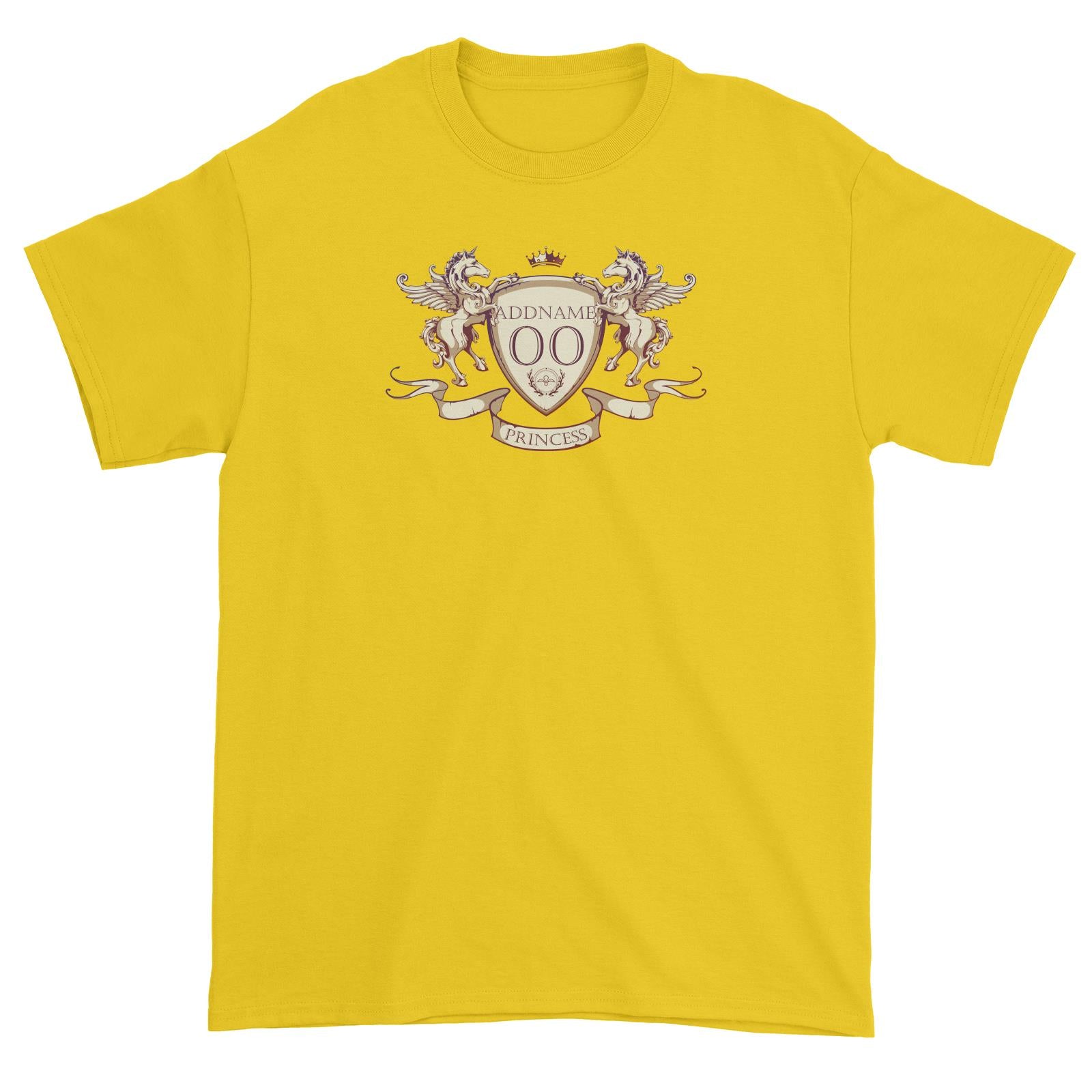Horse Royal Emblem Princess Personalizable with Name and Number Unisex T-Shirt