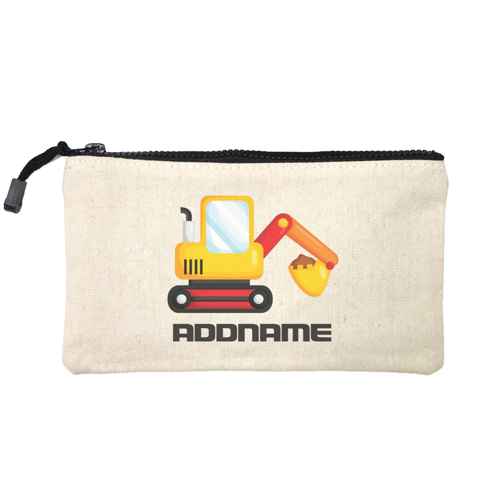 Birthday Construction Excavator Addname Mini Accessories Stationery Pouch