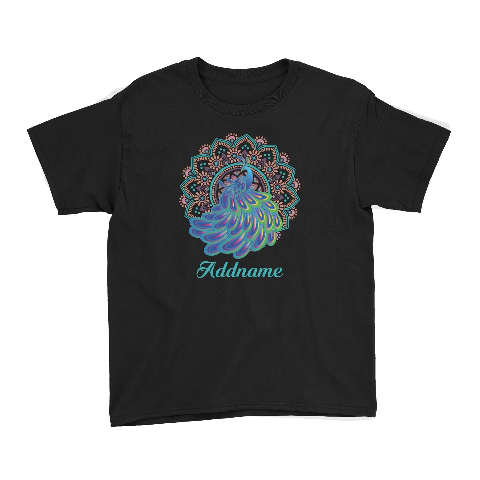 Deepavali Series Virtue Peacock with Turquoise Mandala Kid's T-Shirt
