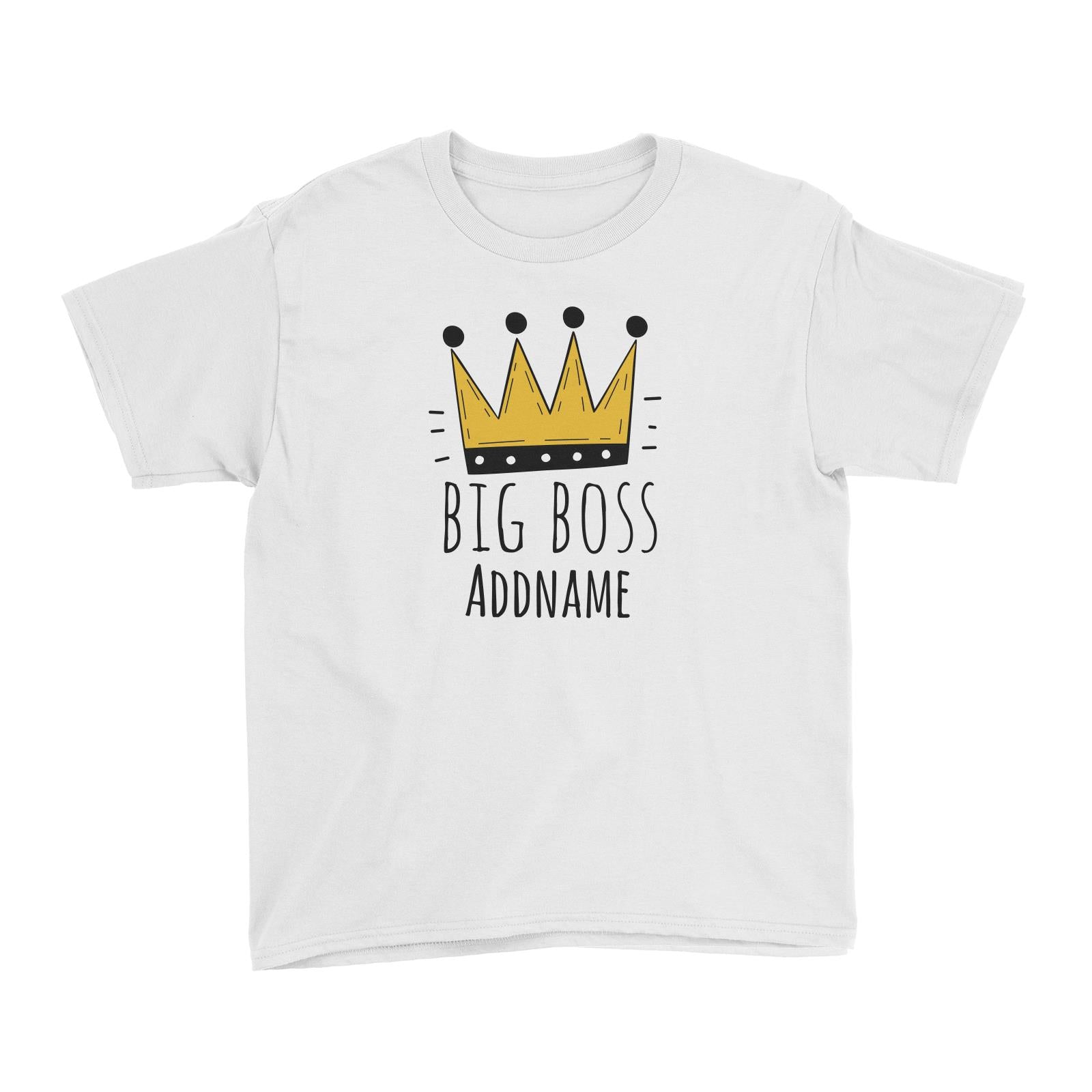 Drawn Crown Big Boss Addname Kid's T-Shirt
