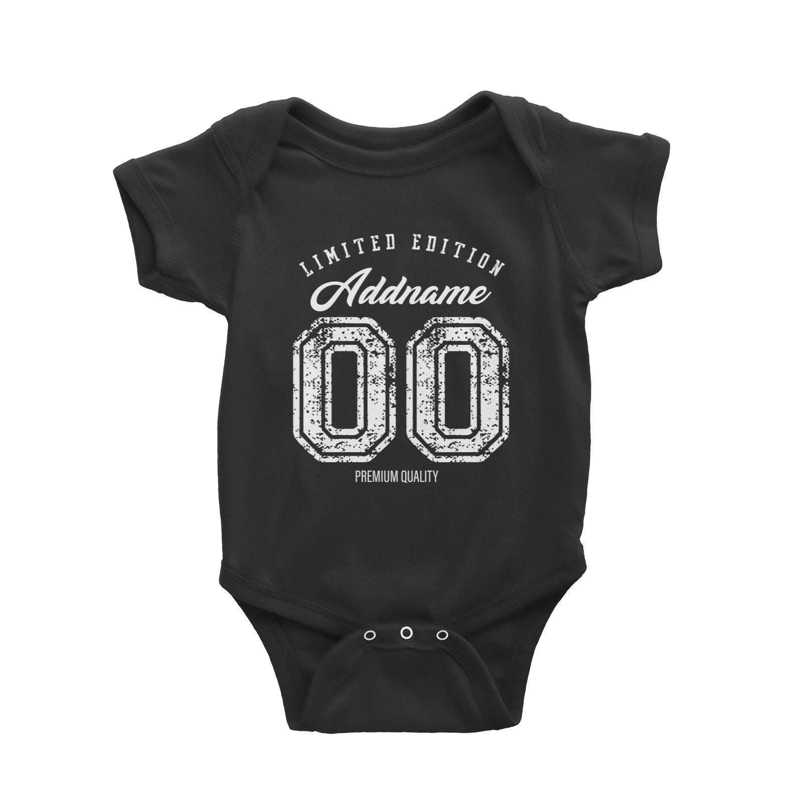 Limited Edition Premium Quality Personalizable with Name and Number Baby Romper