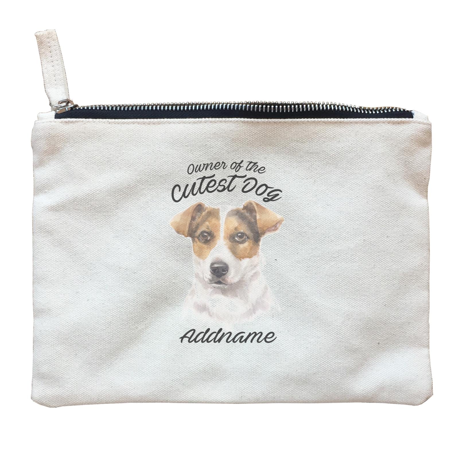 Watercolor Dog Owner Of The Cutest Dog Jack Russell Short Hair Addname Zipper Pouch