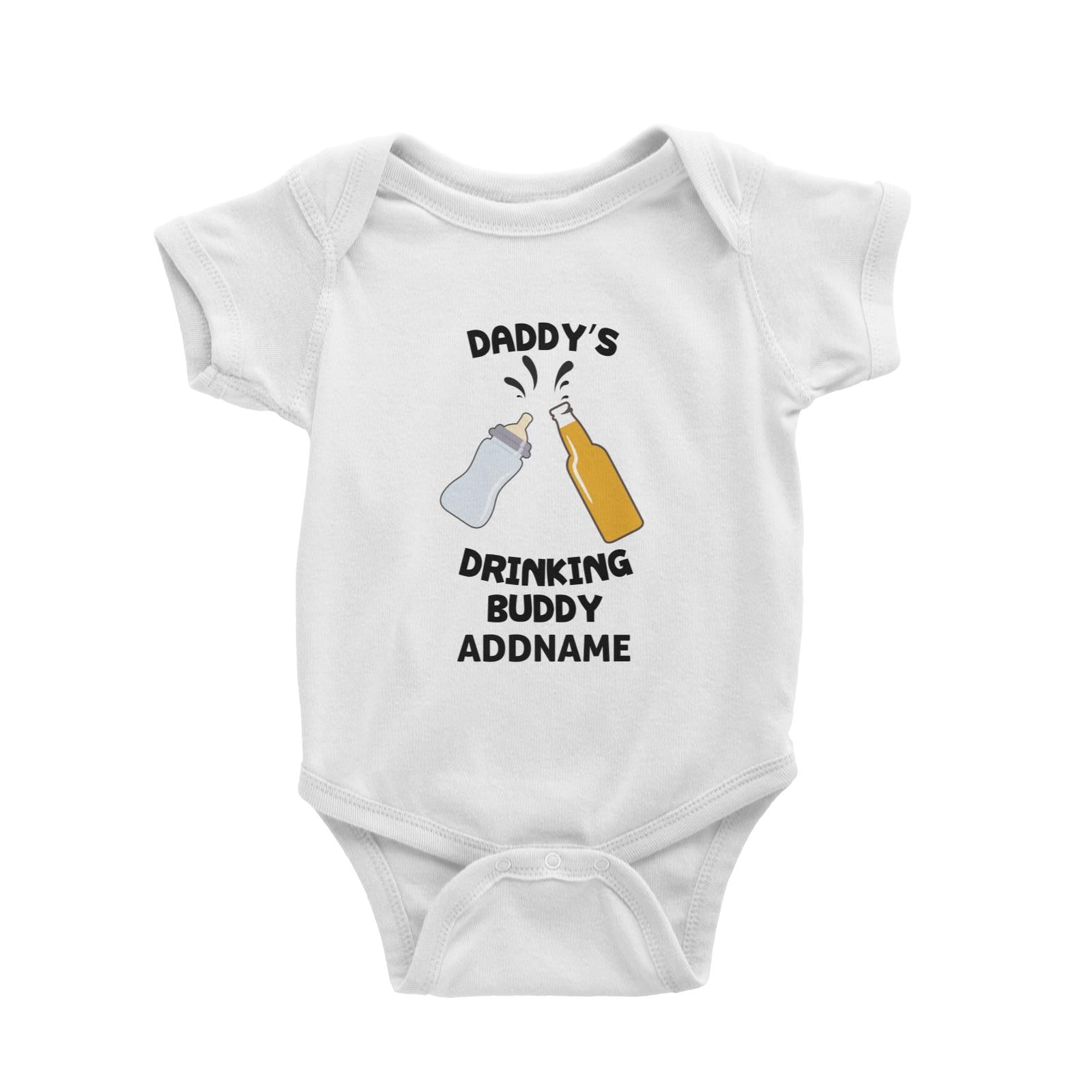 Daddy's Drinking Buddy Addname Baby Romper Personalizable Designs Basic Newborn
