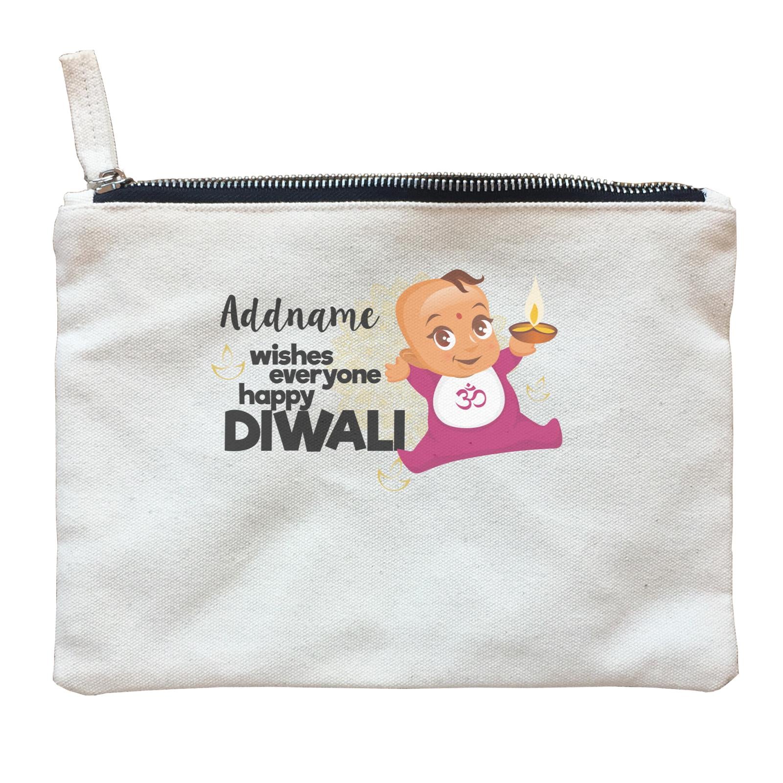 Cute Baby Wishes Everyone Happy Diwali Addname Zipper Pouch
