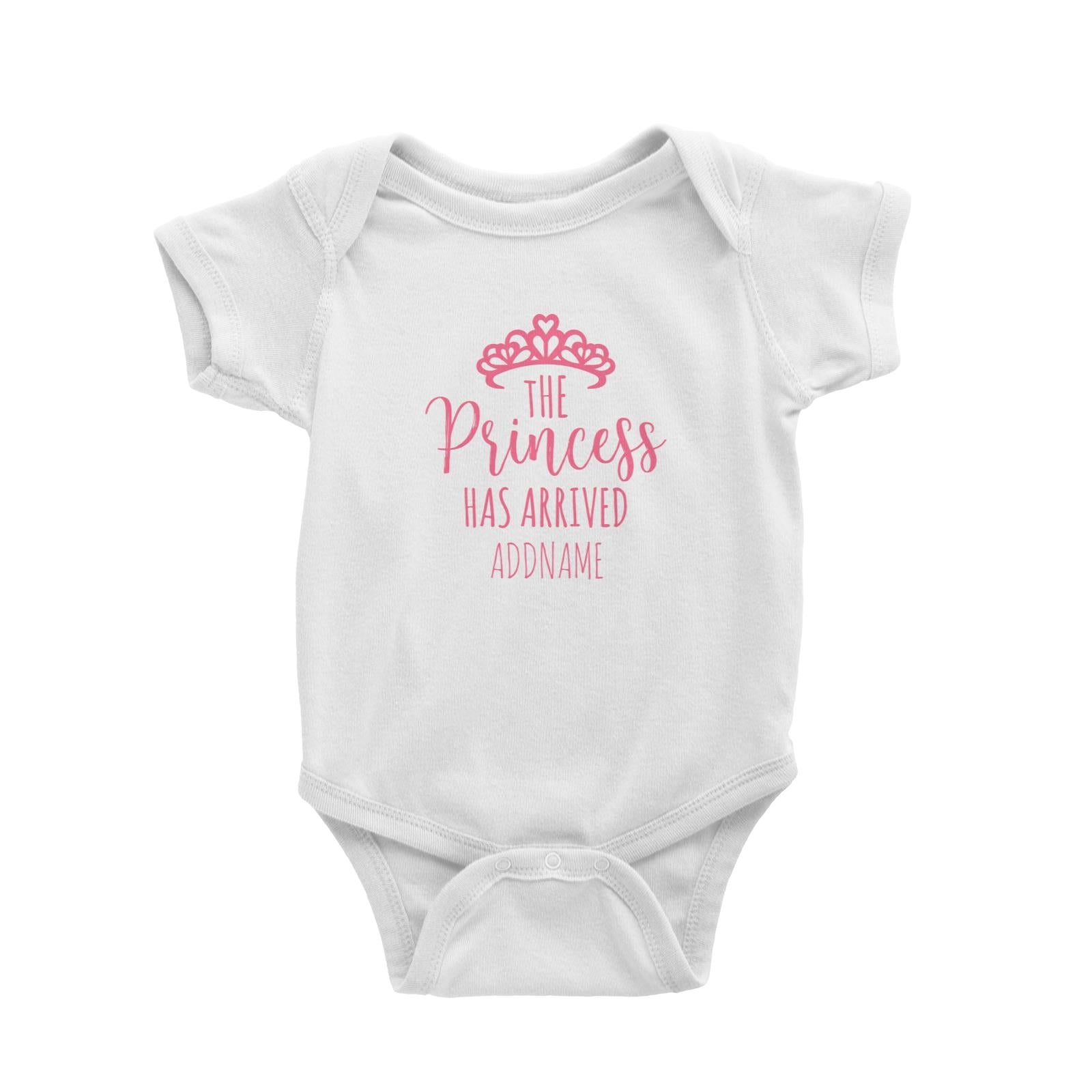 The Princess Has Arrived with Tiara Addname Baby Romper