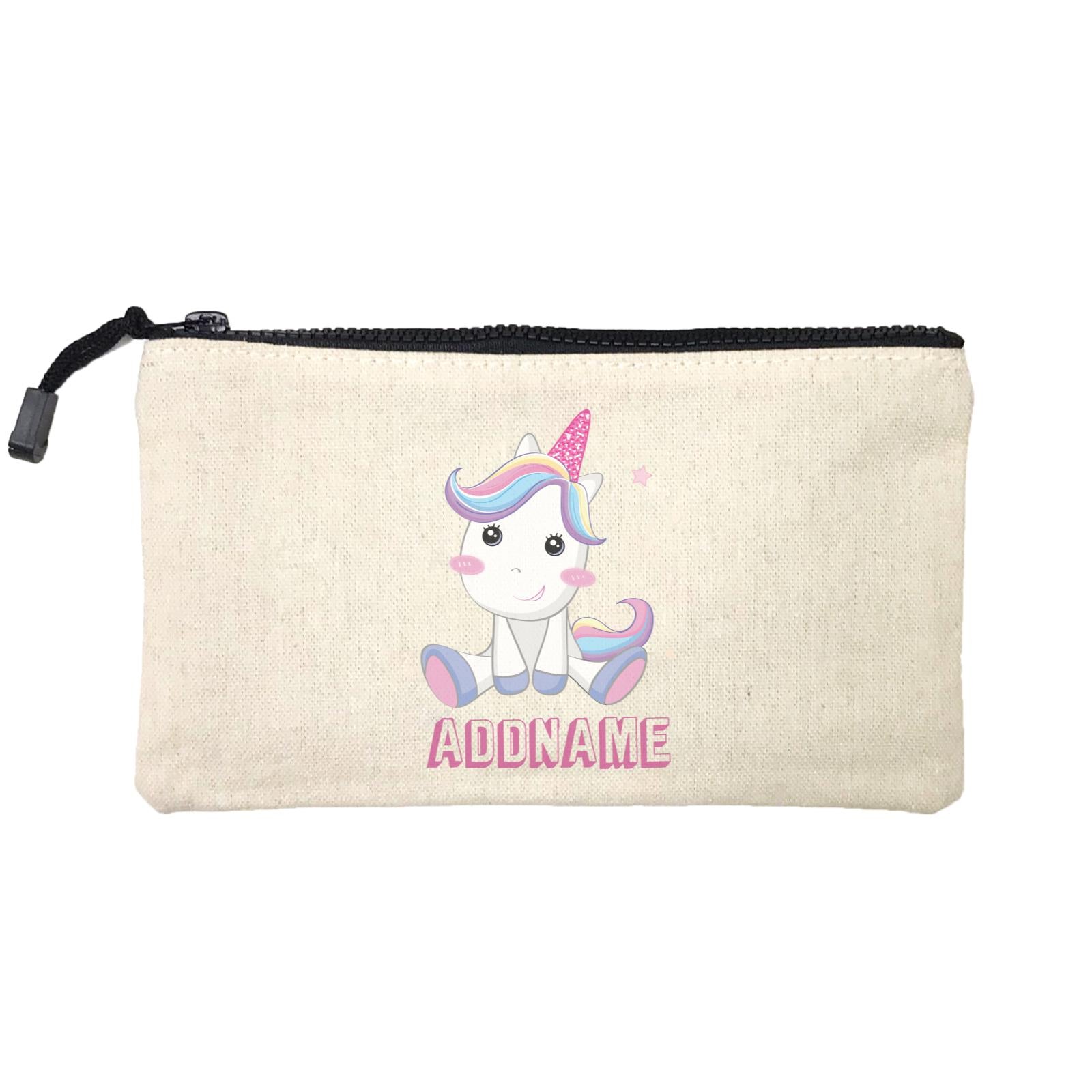 Birthday Unicorn Cute Looking Addname Mini Accessories Stationery Pouch