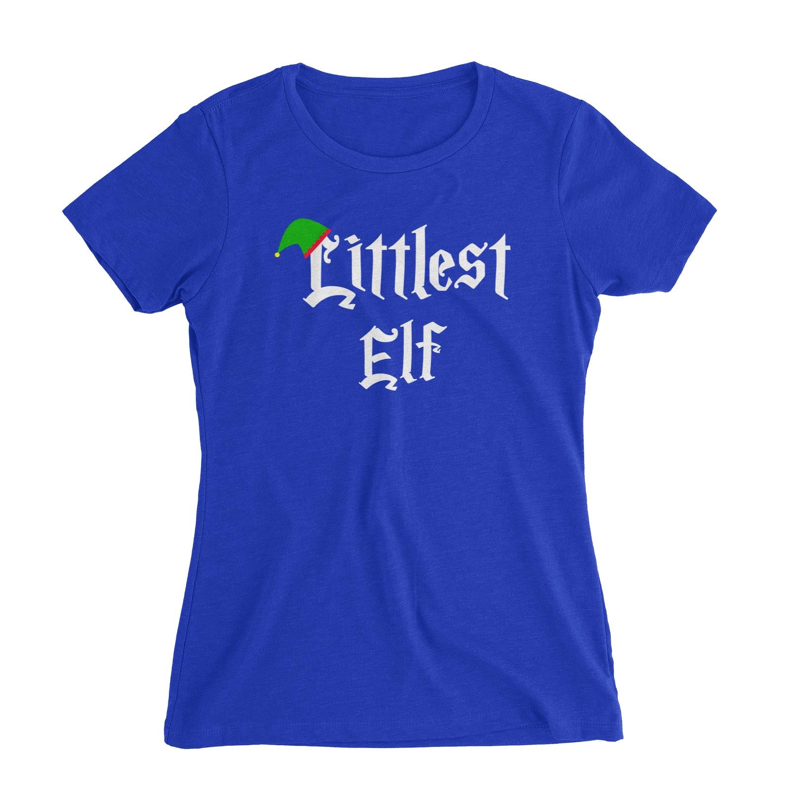 Littlest Elf With Hat Women's Slim Fit T-Shirt Christmas Matching Family