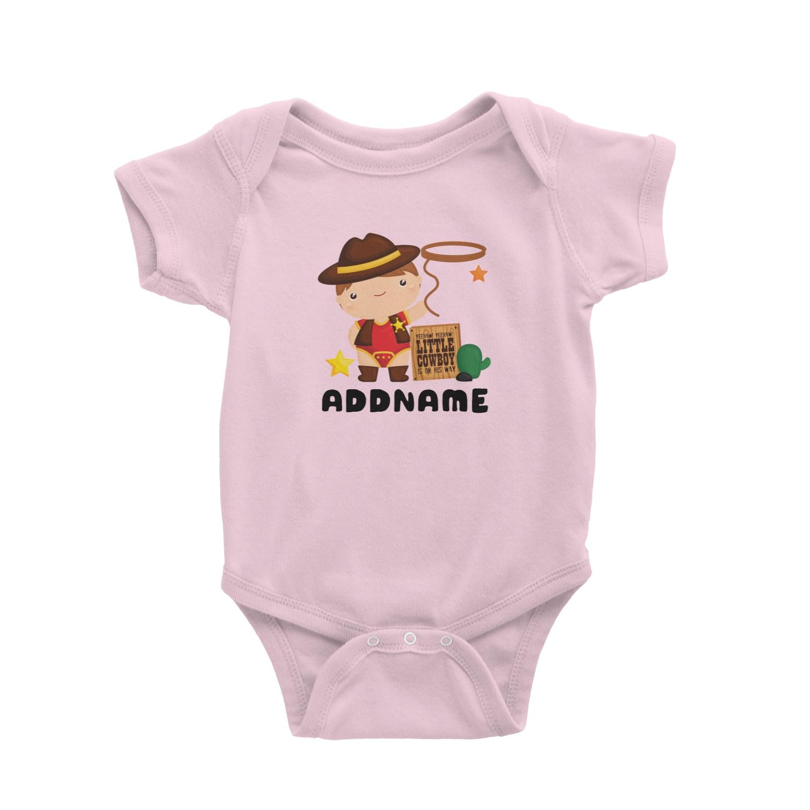 Birthday Cowboy Style Yeehaw Little Cowboy Is On His Way Addname Baby Romper