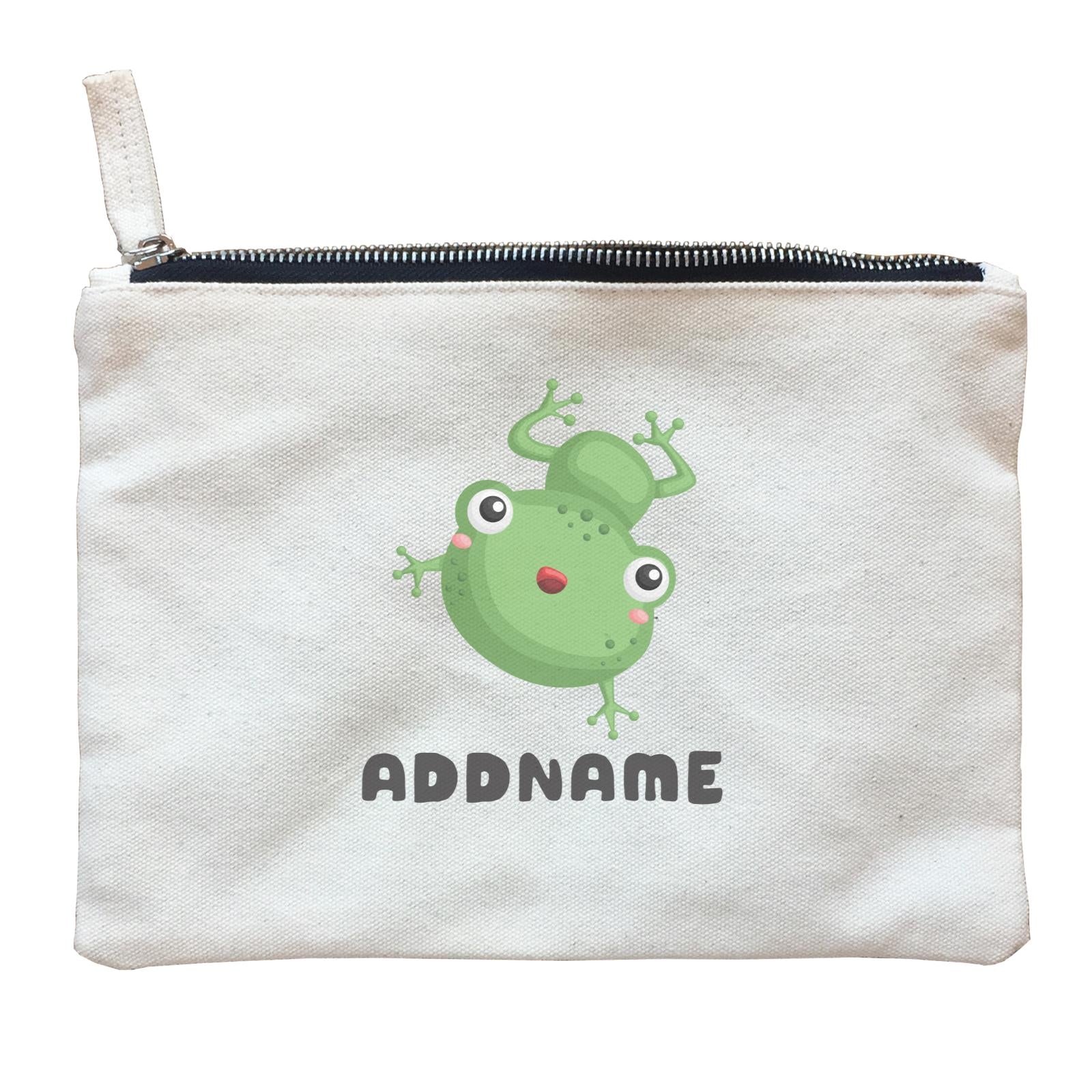 Birthday Frog Frog Happy Jumping Addname Zipper Pouch