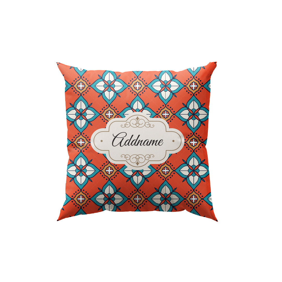 Chromatic Russet Red Full Print Cushion Cover with Inner Cushion