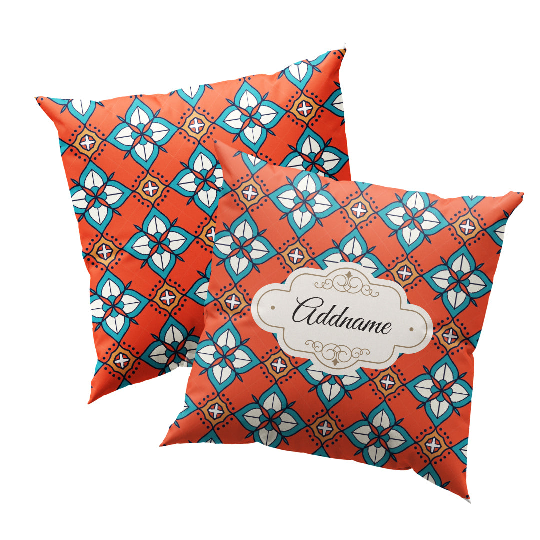 Chromatic Russet Red Full Print Cushion Cover with Inner Cushion