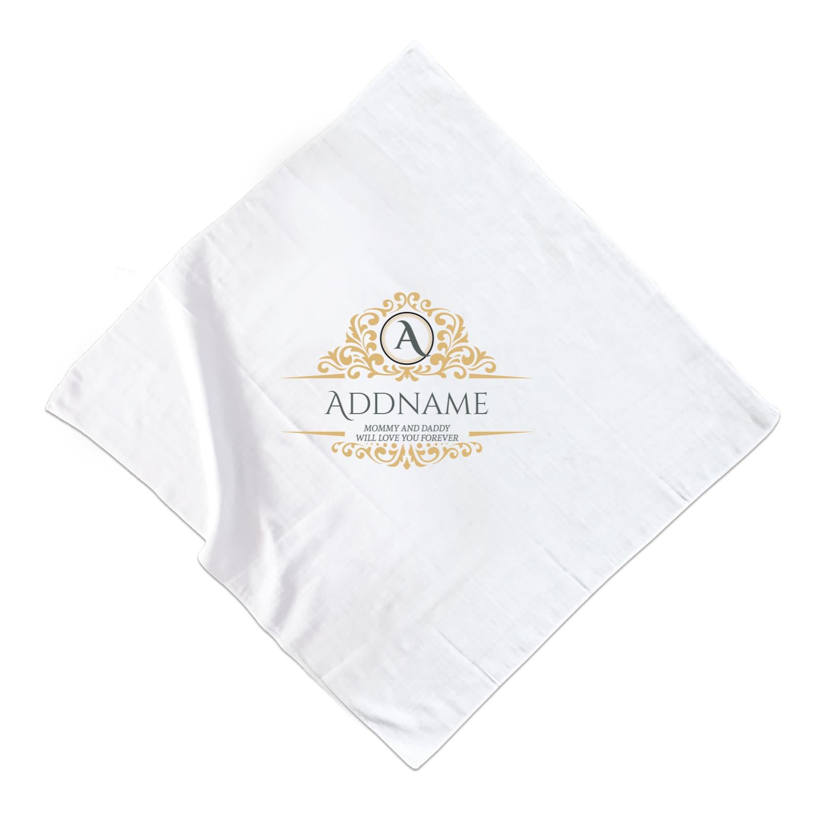 Royal Emblem Personalizable with Initial Name and Text Muslin Square