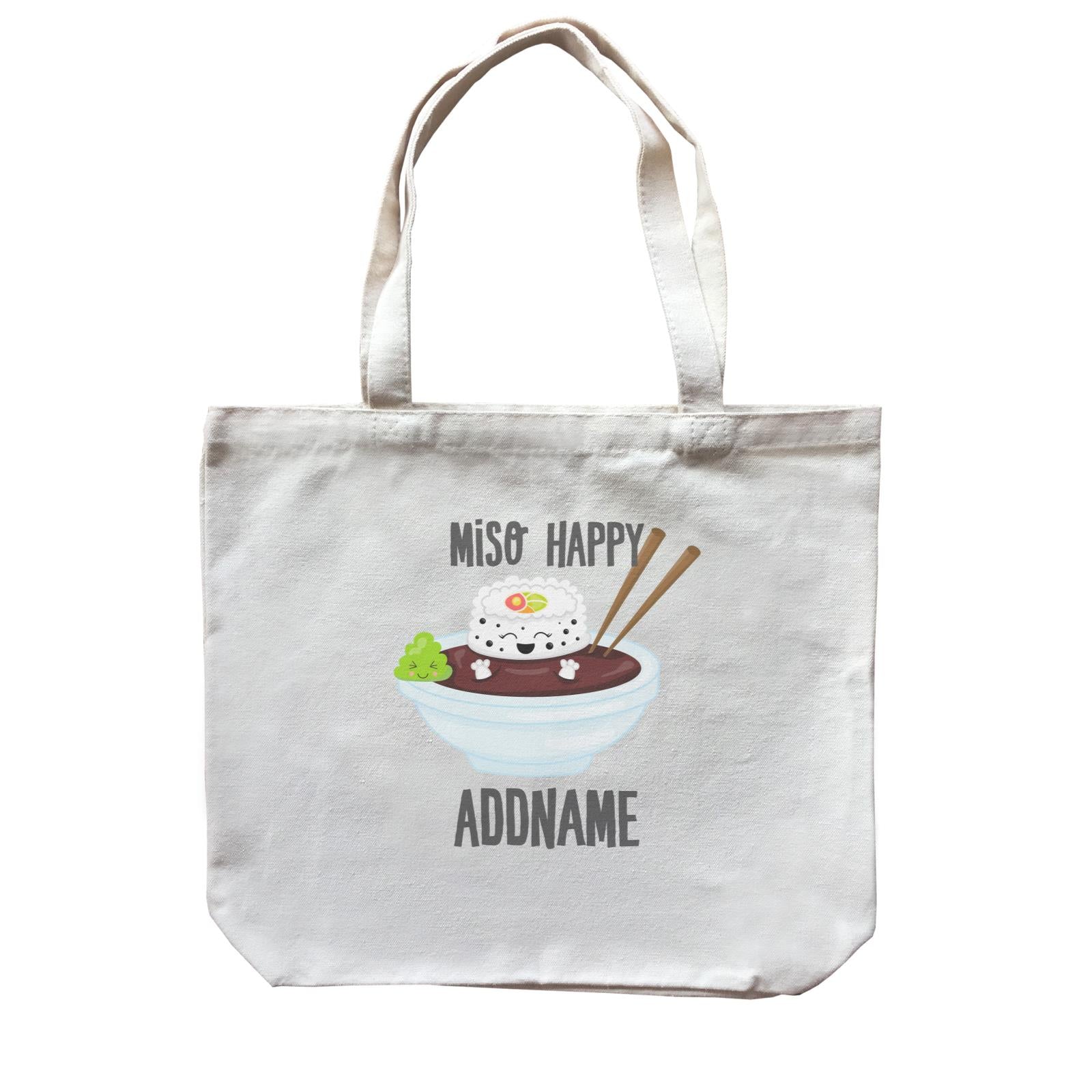Miso Happy Sushi in Soy Sauce Addname Canvas Bag