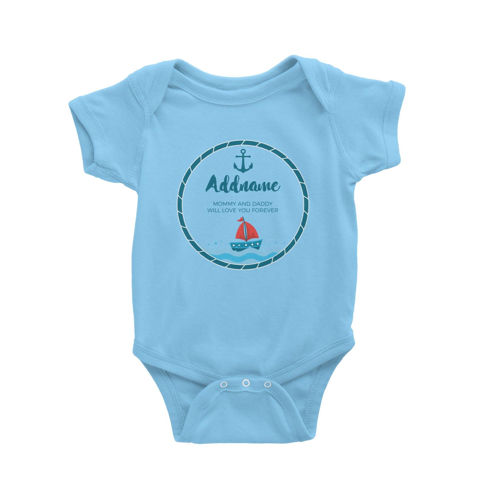 Sailor Emblem with Boat Personalizable with Name and Text Baby Romper