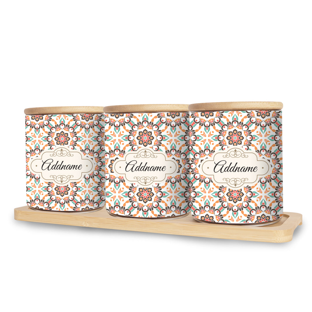 Arabesque Geo Brown Canister