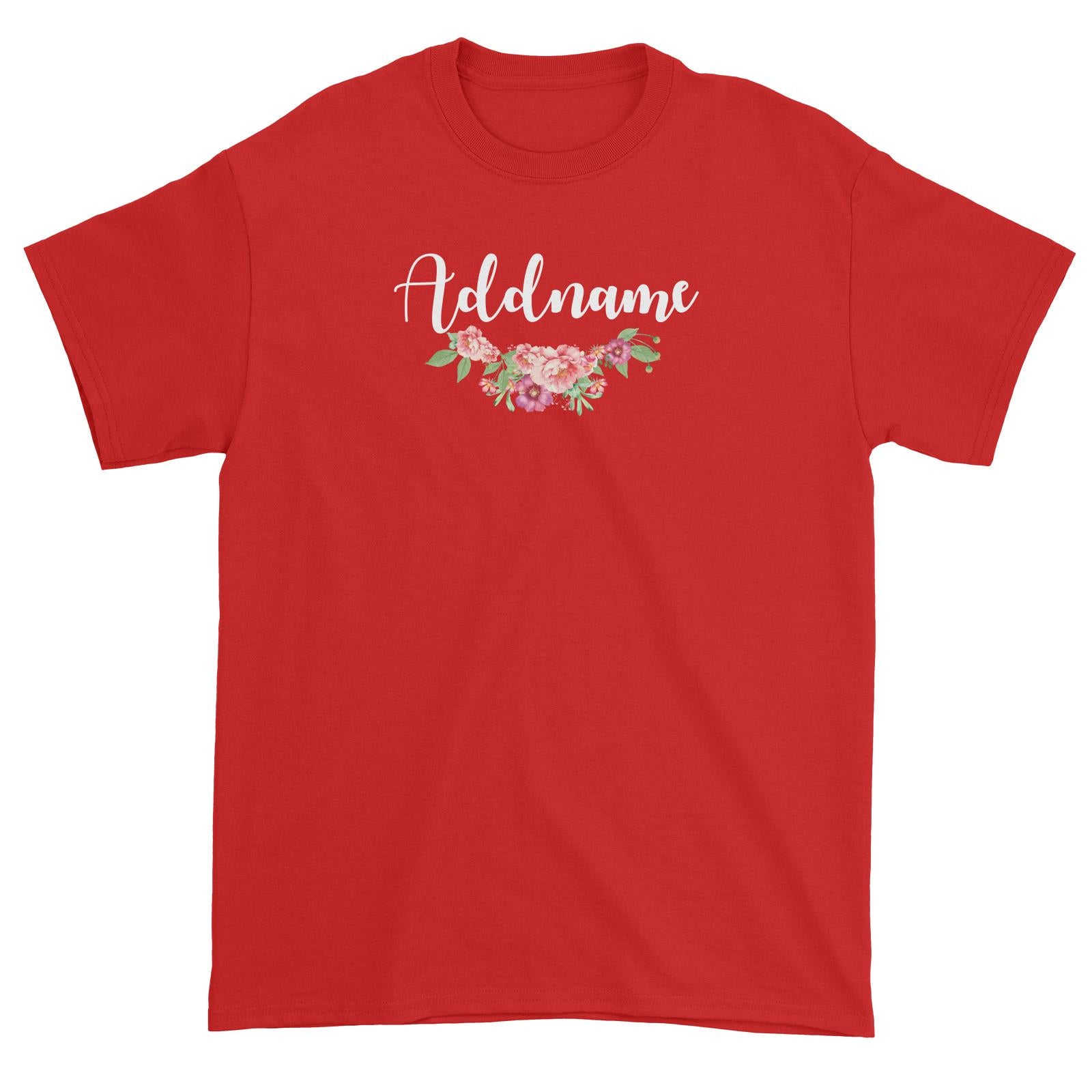 Bridesmaid Floral Sweet Coral Flower Addname Unisex T-Shirt
