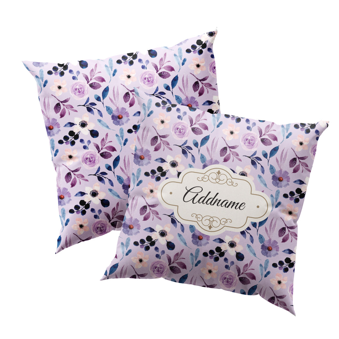 Laura Series - Violet Full Print Cushion Cover with Inner Cushion