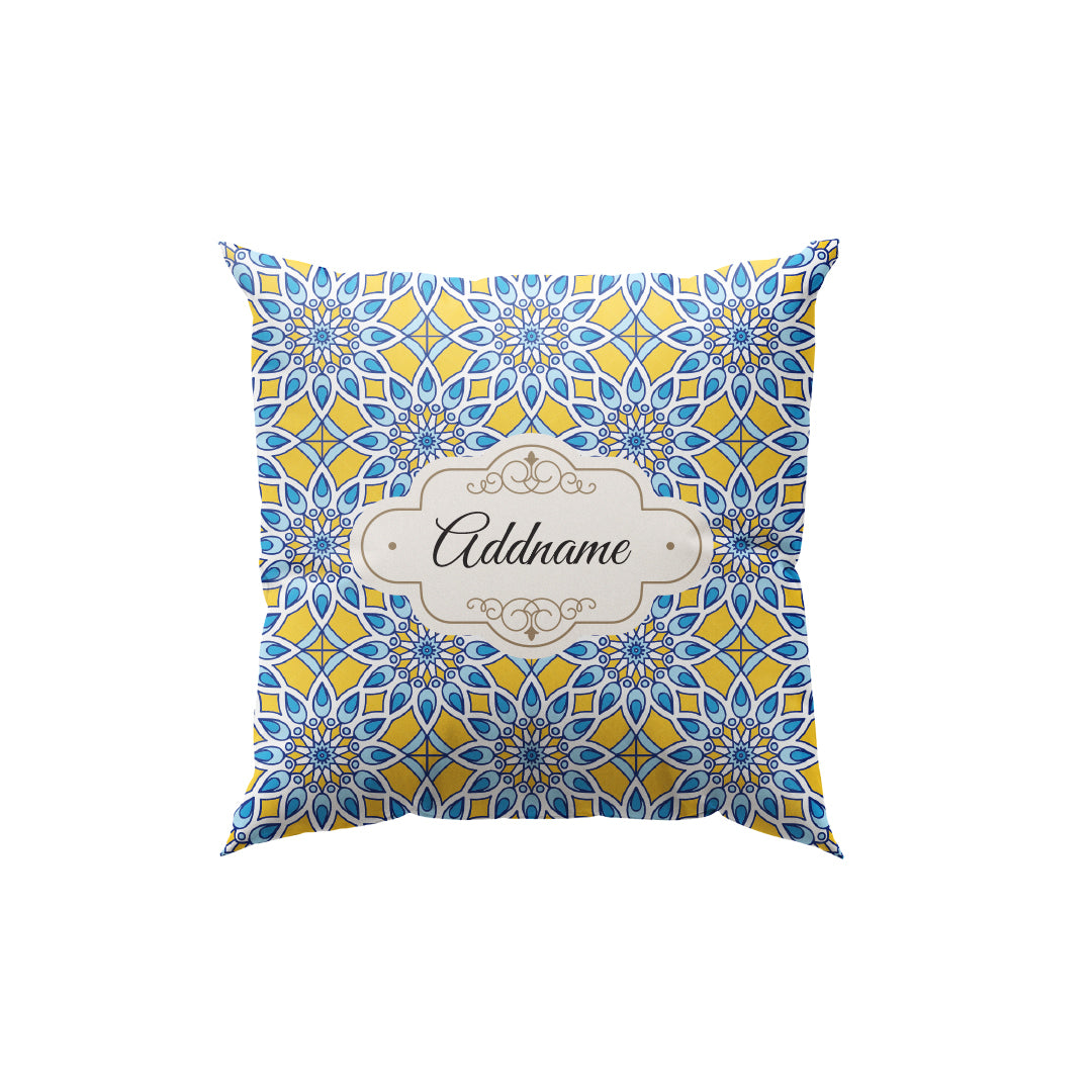 Chromatic Floret Blue Full Print Cushion Cover with Inner Cushion