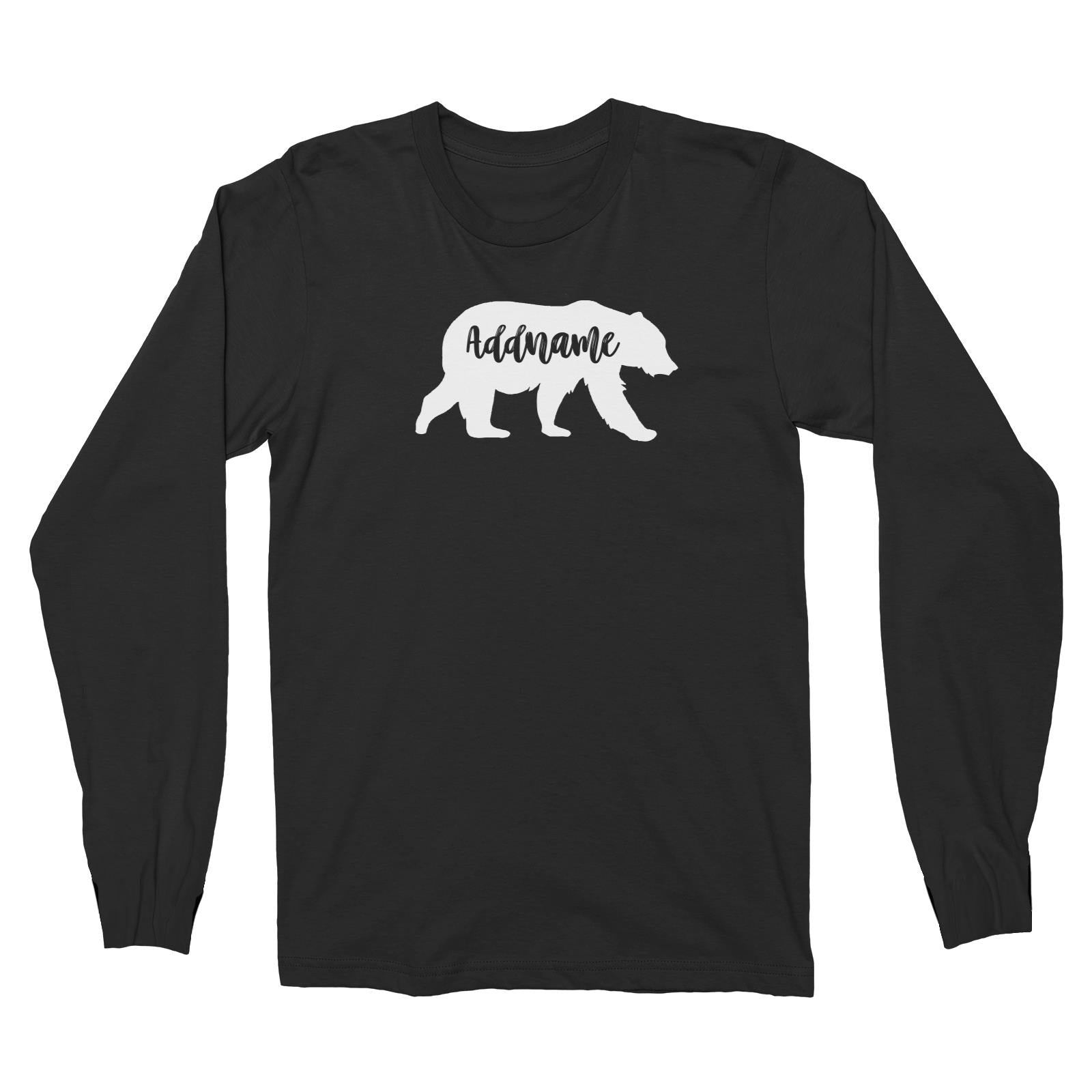 Cute Bear Silhouette Addname Long Sleeve Unisex T-Shirt